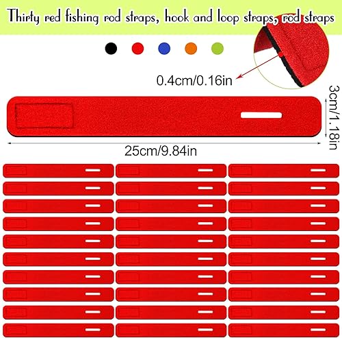 Miniatura 9 de Wettarn 30 correas de caña de pescar para caña de pescar, bandas elásticas para caña de pescar, soporte elástico para cañas de pescar para equipo y