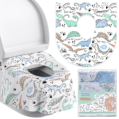 YIHATA - Fundas de asiento de inodoro desechables para niños y adultos, paquete de 20 fundas de inodoro extra grandes, impermeables, para