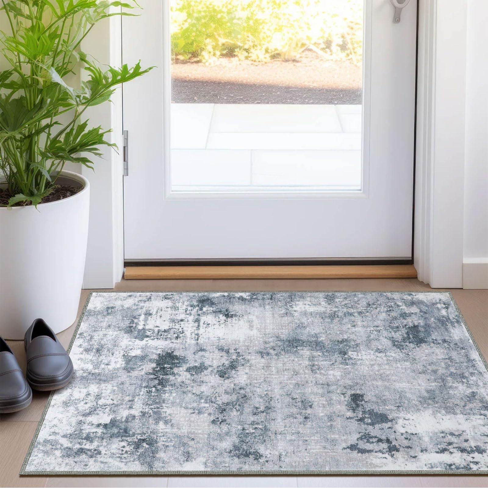 Door Mat, Front Indoor Doormat 32"x48" Non Slip Entryway Rug Indoor, Washable Small Rug for Bedroom Kitchen Bathroom Laundry Low Profile Throw Rug(