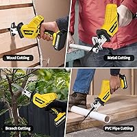 Vista 7 de Sierra recíproca inalámbrica, velocidad variable 0-3500SPM, sierra recíproca de potencia, cambio de hoja sin herramientas, sierras recíprocas