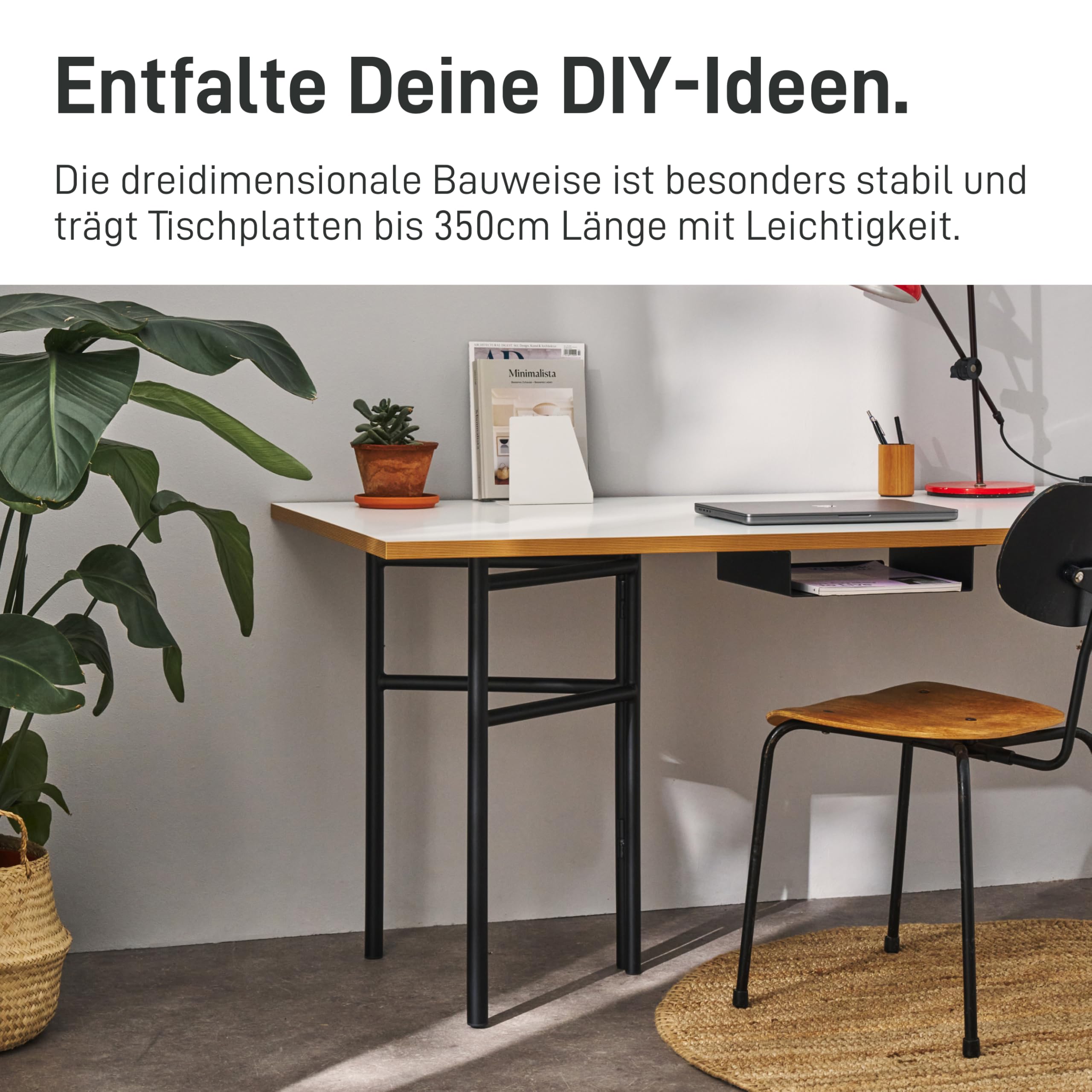 Natural Goods Berlin 2X Tischgestell FOLD - Schwerlast Tischbeine Metall Schwarz - Klappböcke DIY Tischfüße 800 x 720 mm - Schreibtischbeine Tischkufen Stabil - Outdoor Unterstellböcke Wetterfest