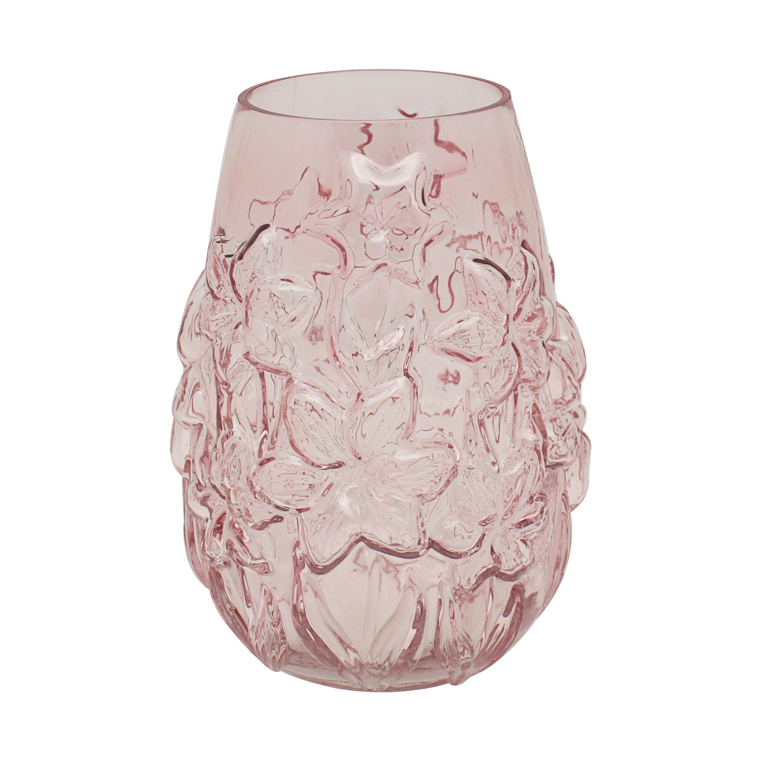 Vase en verre rose Lesser & Pavey pour bouquet de fleurs fraîches au salon