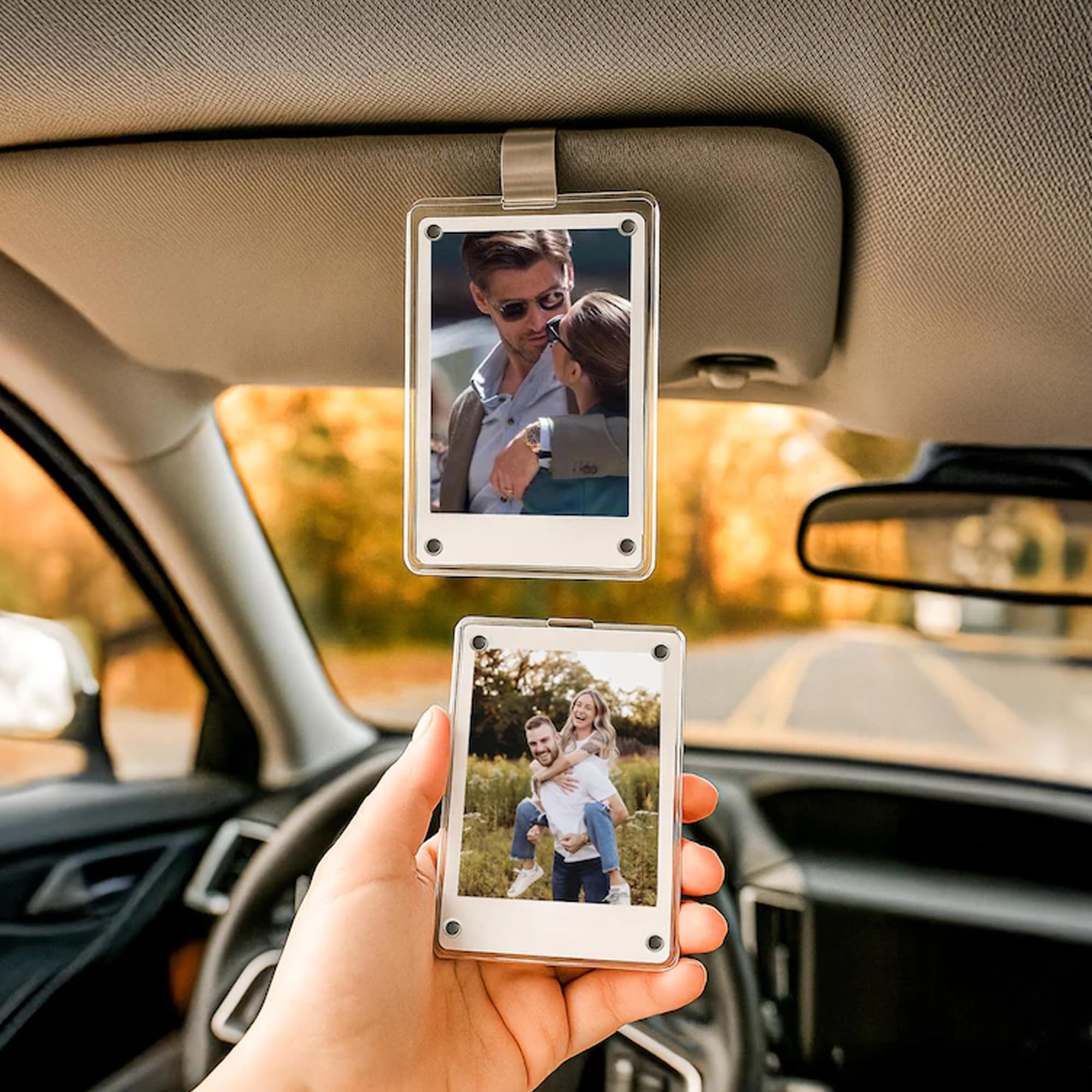 Noni Personalized Couple Photo Car Visor Clip Drive Safe I Love You Car Accessory Custom Photo Gift for — view 3