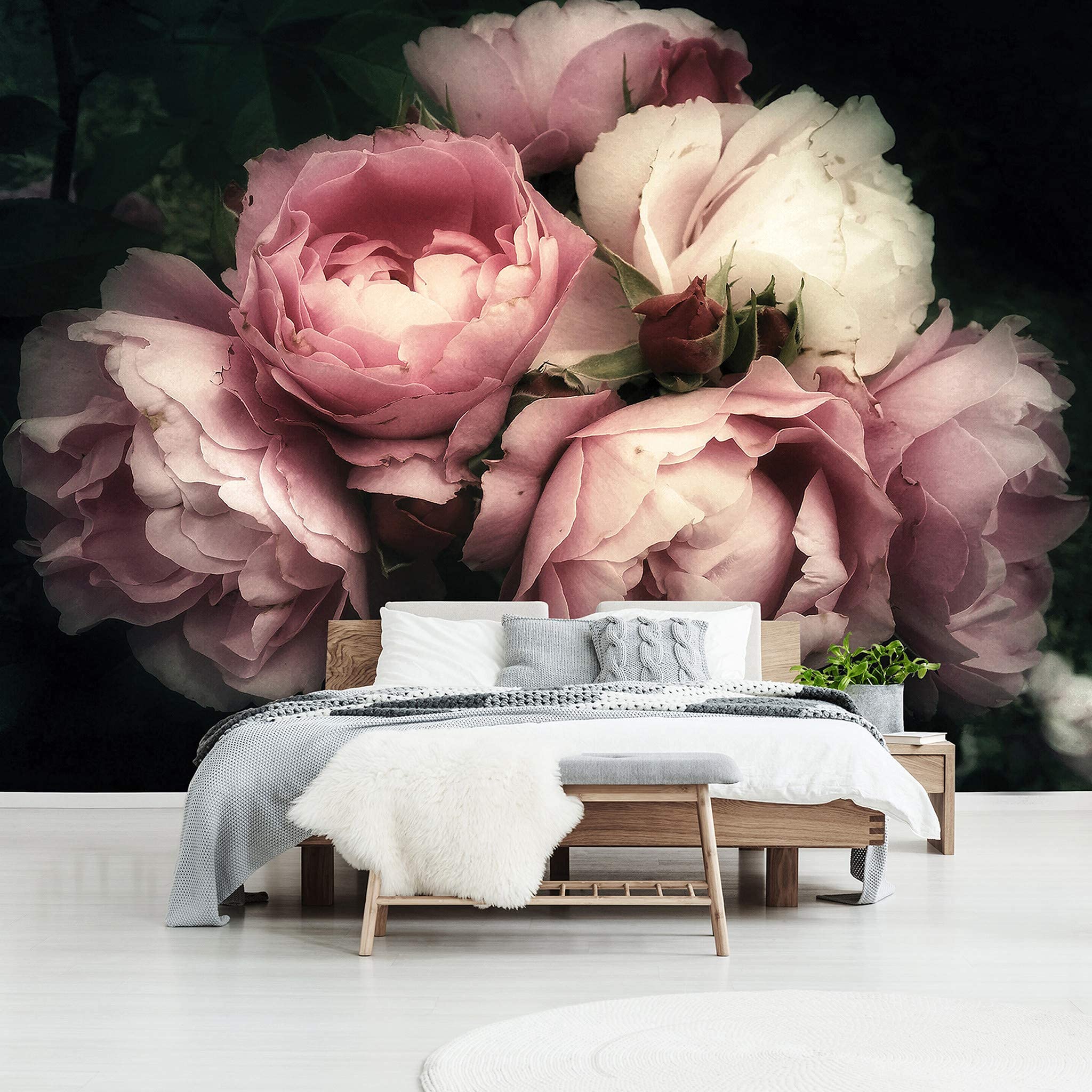 WallArena Vlies Fototapete, Blumen, 312x219cm | Fototapeten - Tapeten - für Wohnzimmer Schlafzimmer - Vliestapete Wandtapete Tapete 3D Effekt- inkl. Kleister
