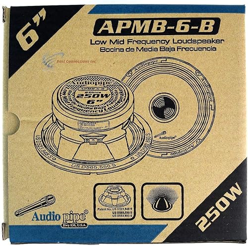 Miniatura 6 de Audiopipe 1 par 6.5 "6" audio audio altavoces bajo rango medio DJ APMB-6-B