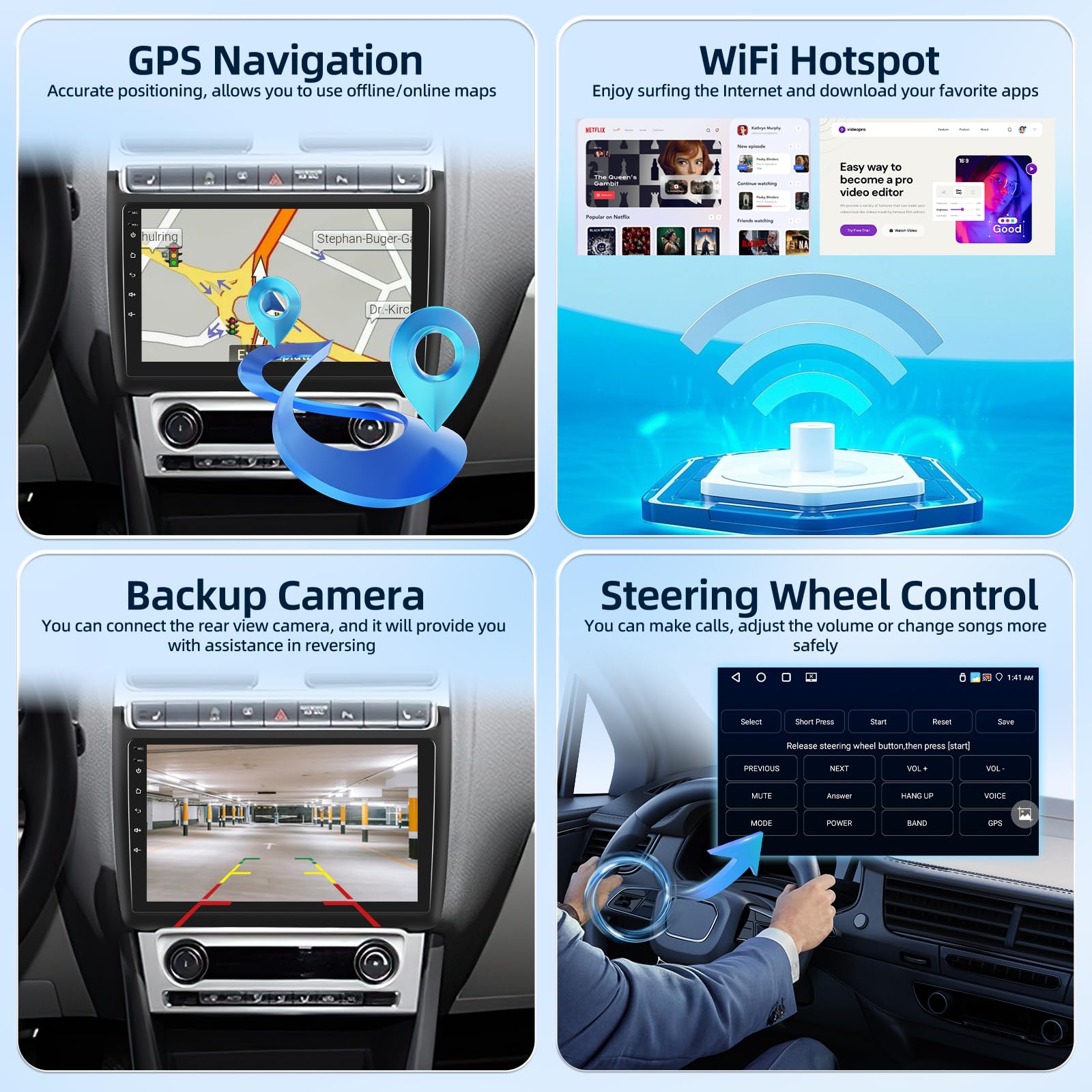 4G+64G Autoradio pour VW Volkswagen Polo 2008-2020 + Carpla & Android Auto | Android Écran Tactile IPS 9 Pouces avec GPS, WiFi, 32EQ, Bluetooth 5.0, Radio FM/RDS, Carplay & Android Auto Sans Fil