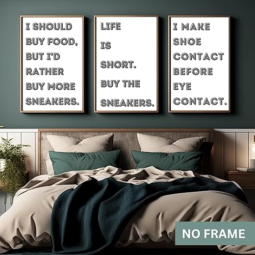 Miniatura 2 de Sneaker Lover Posters Set - Funny Quote Room Decor, Sneaker Head Things Wall Art, Cool Shoe Posters Set for Teen Guys Bedroom - 11x17 in. LAMINATED