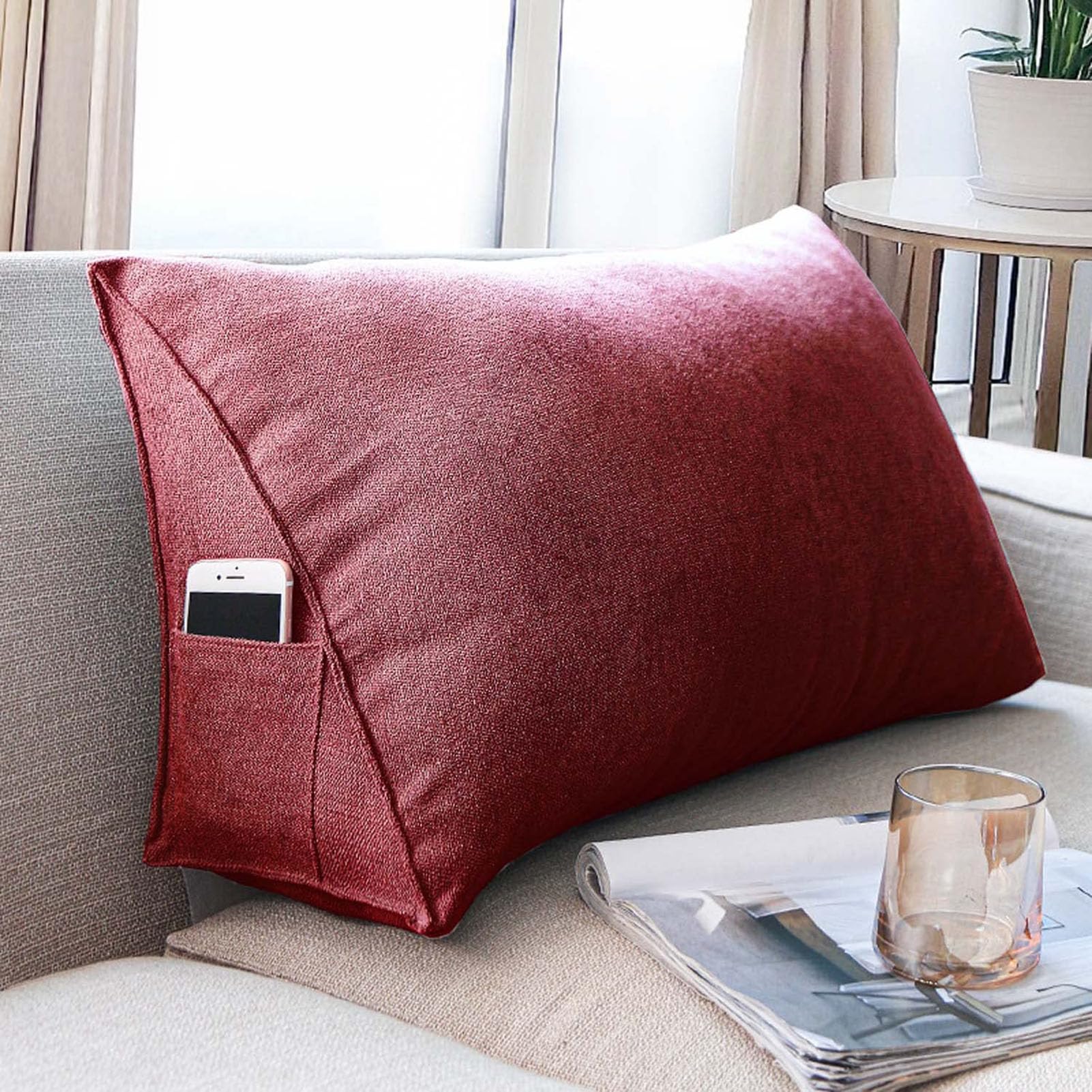 Coussin de Lecture Triangulaire pour Lire et Regarder la Télévision