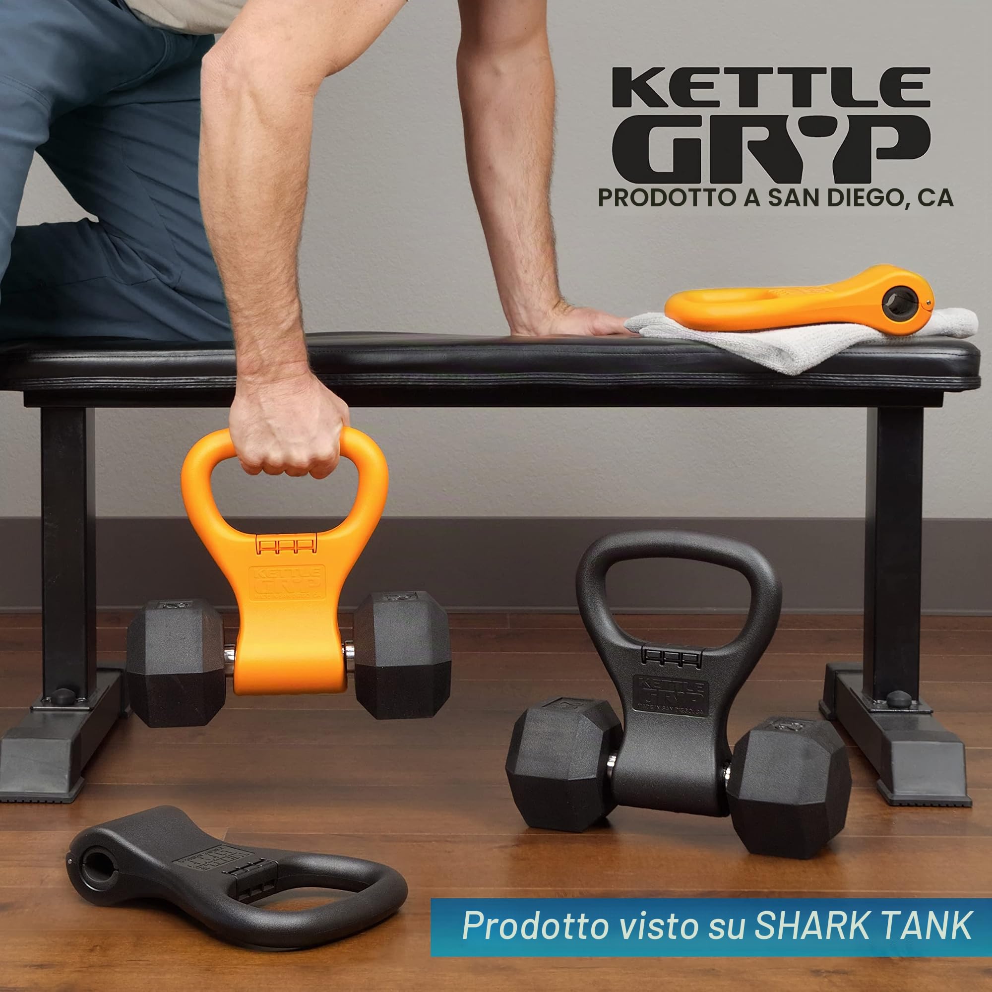 KETTLE GRYP - L'originale - Come visto su Shark Tank Converte i tuoi manubri in kettlebell - Made in USA - Impugnatura per manubri