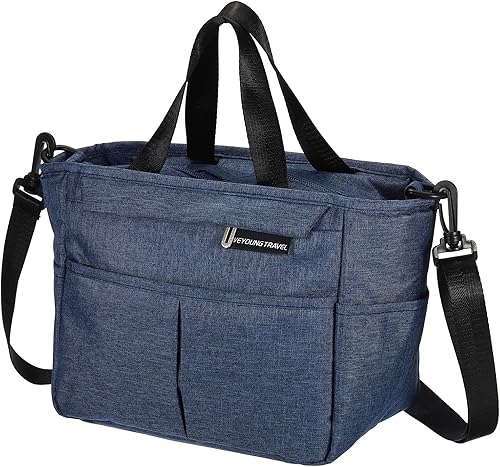 PATIKIL Lonchera para mujeres/hombres, bolsa térmica térmica reutilizable de 7.9 x 5.9 x 9.1 pulgadas para el trabajo, picnic al aire libre, azul