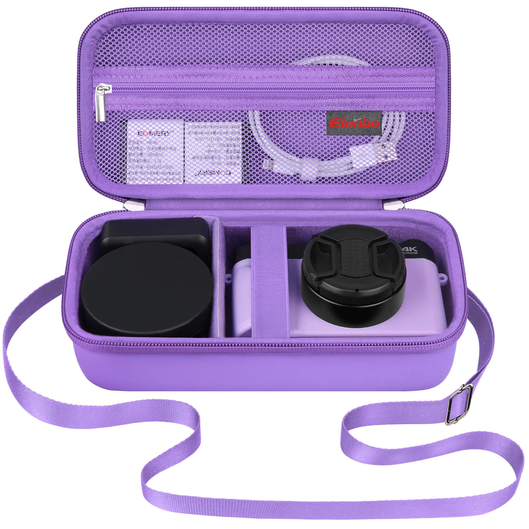 Elonbo 4K Digital Camera Carrying Case for Femivo/VETEK/IWEUKJLO/VJIANGER/WIKICO/Saneen/OIEXI 4K 48MP Vlogging Camera, Travel Compact Camera Storage