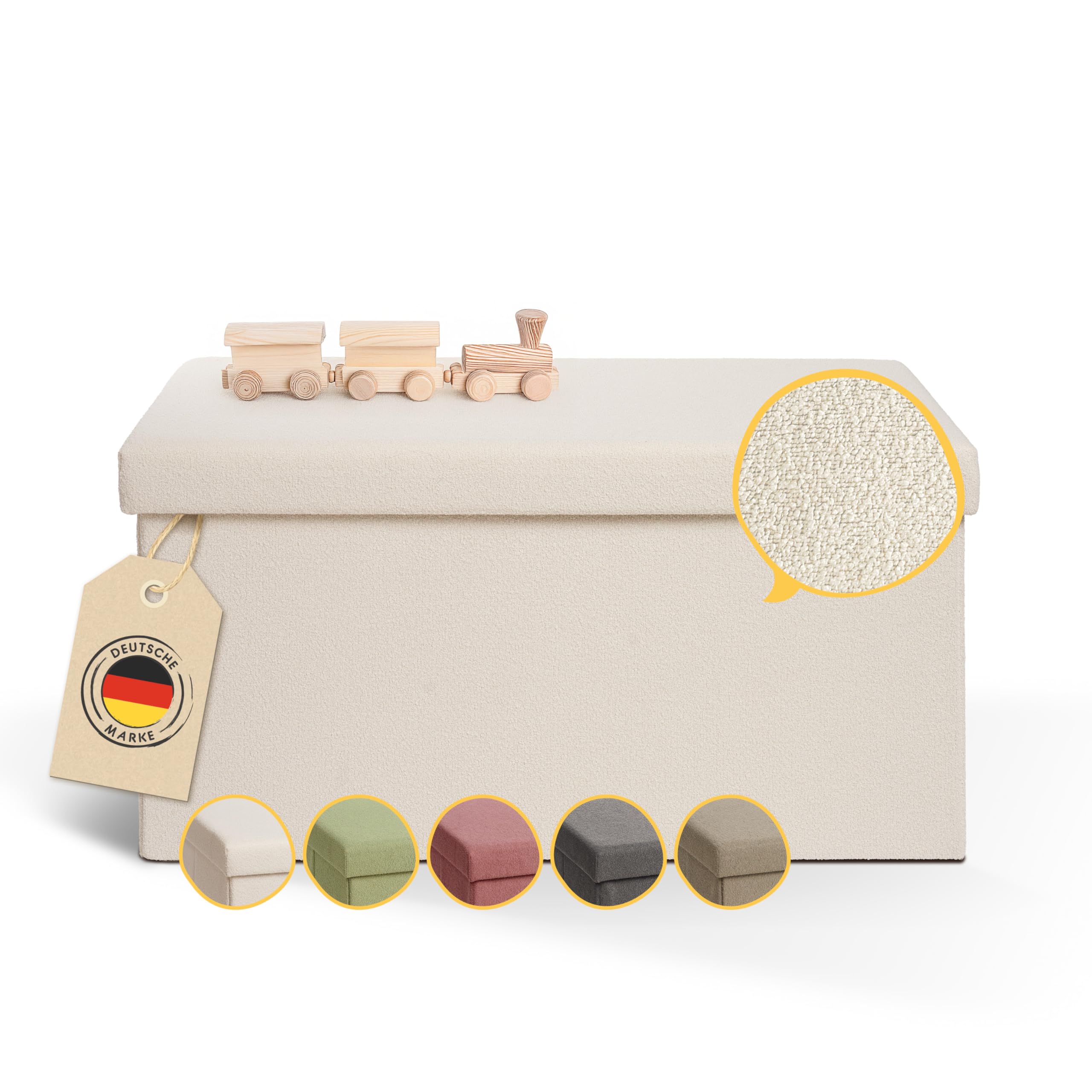 Laleni Sitzbank mit Stauraum Sitztruhe Aufbewahrungsbox 76x38 cm Beige