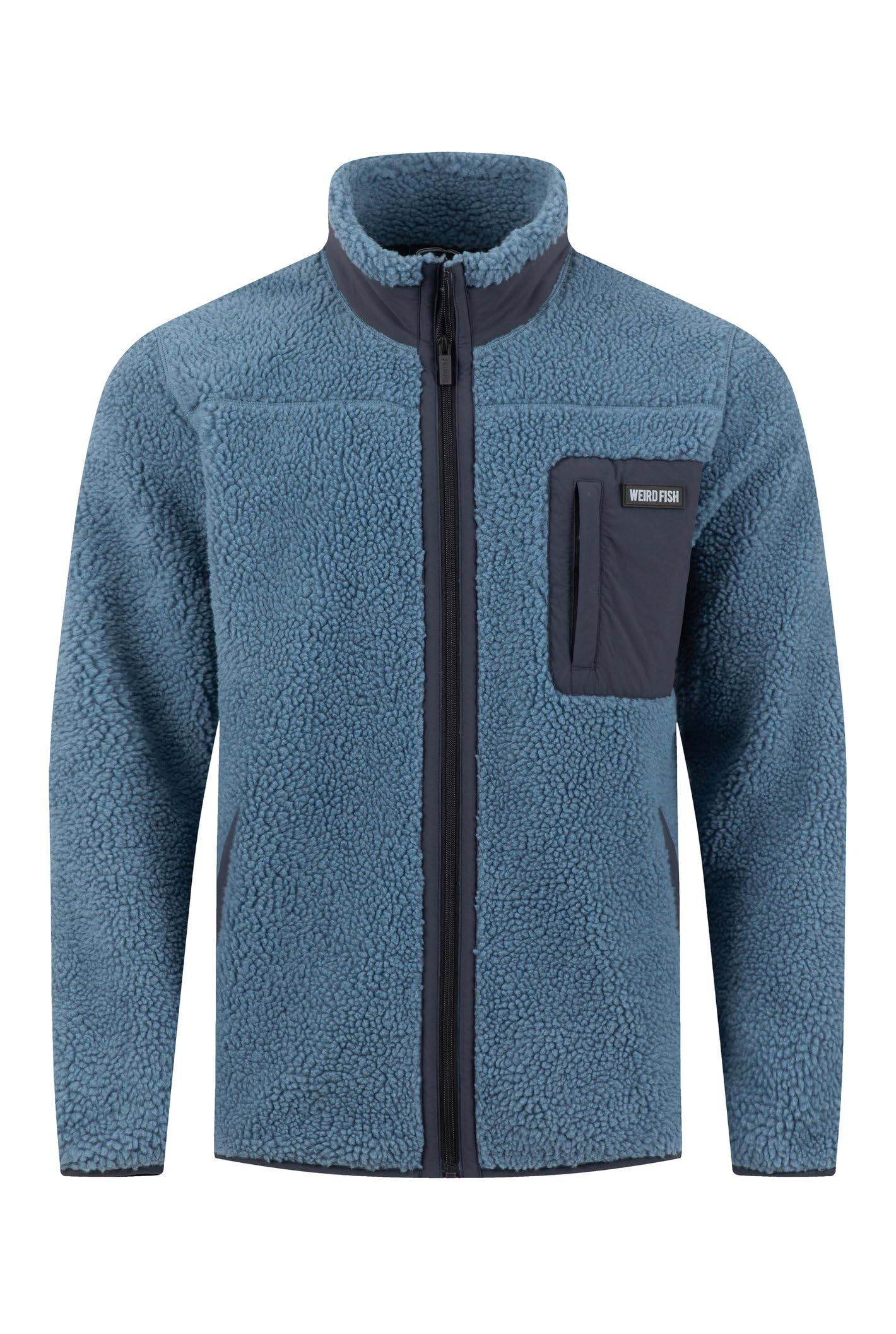 Weird Fish Men's Fleece Full Zip Jacket - Mid Blue - S