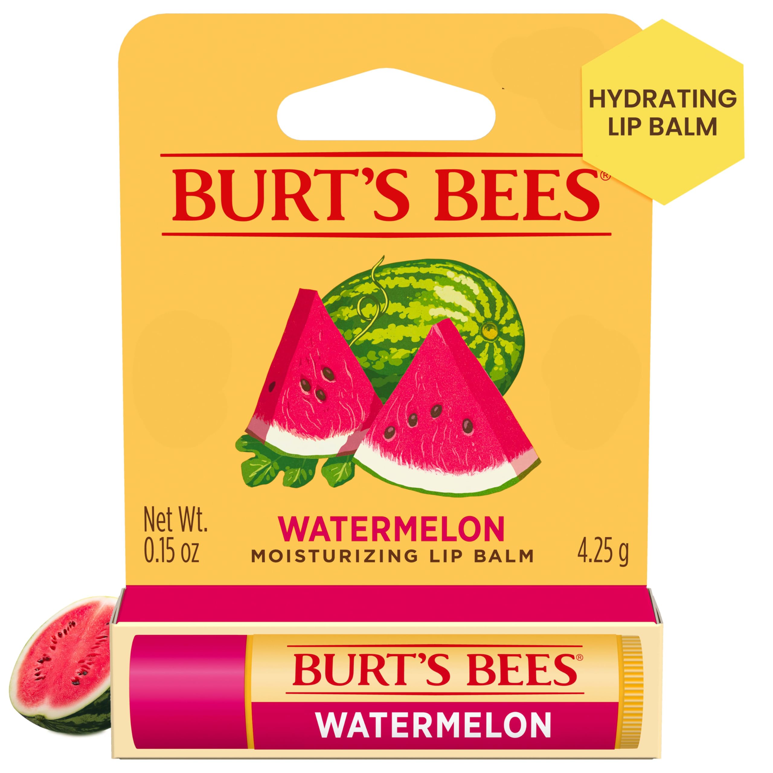 Burt's Bees Watermelon Moisturizer Lip Balm Blister - 0.15 Oz Lip Balm