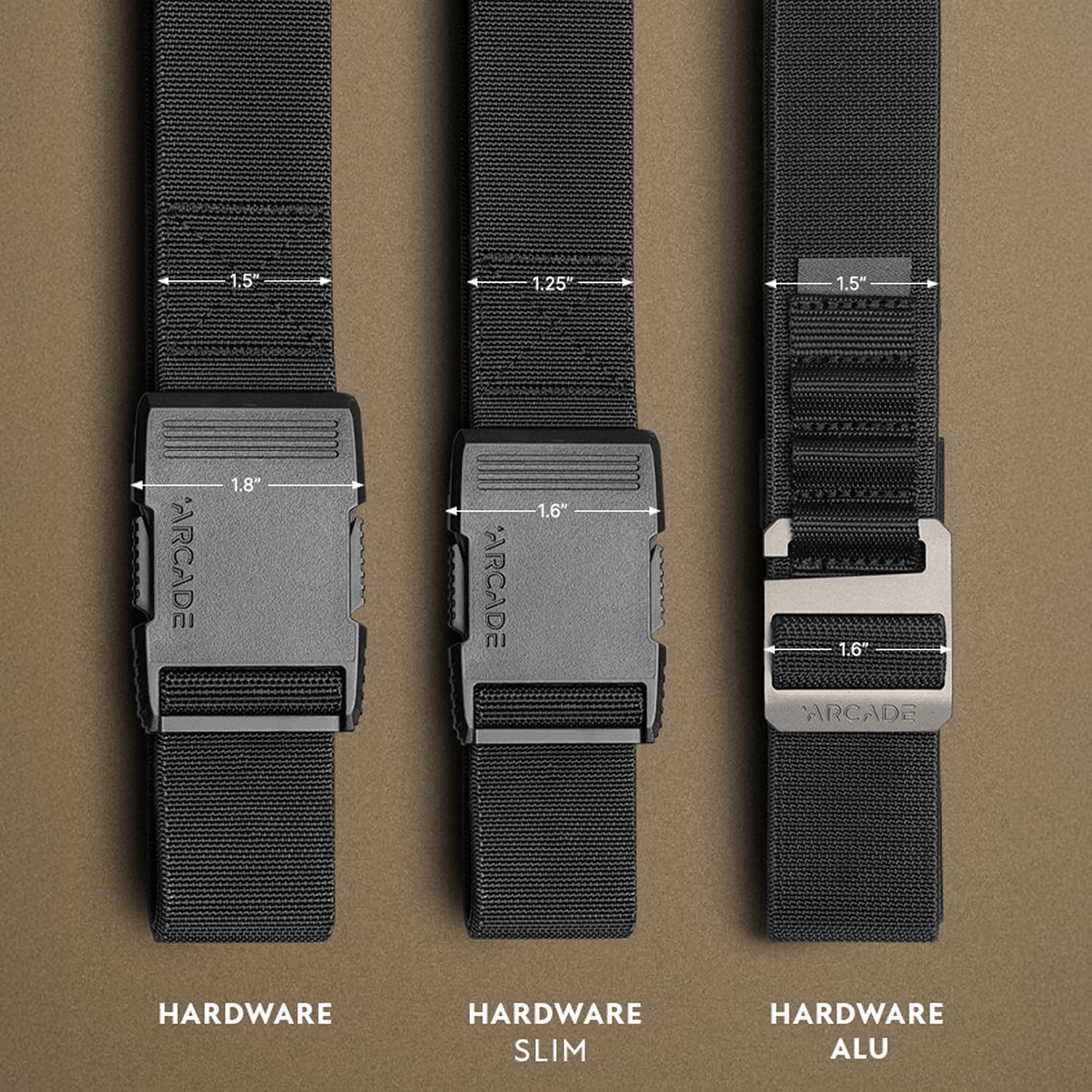 Arcade Belts Hardware Slim Utility Gürtel, Schwarz, Größe L/XL
