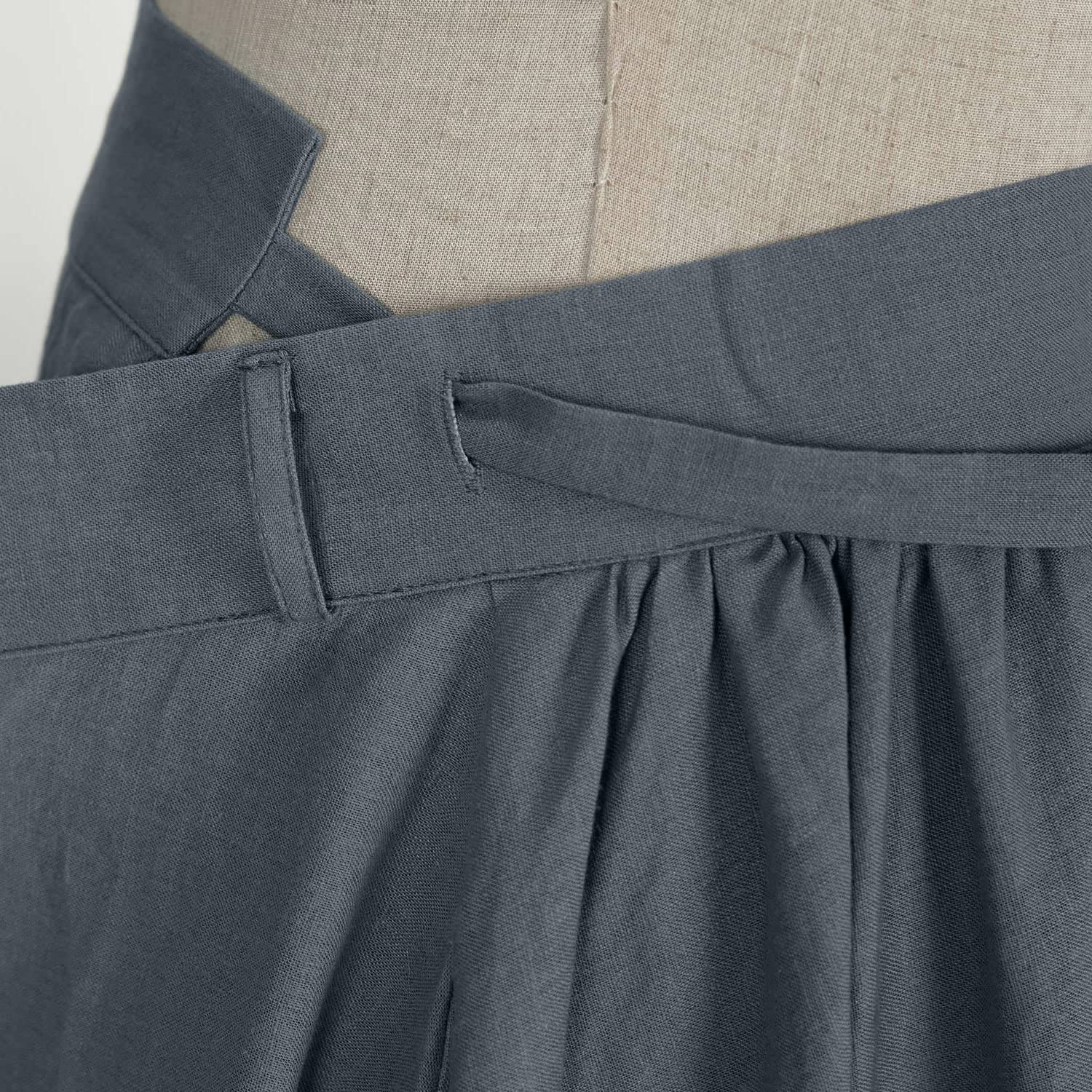 Falda cruzada de lino para mujer, estilo casual, falda vintage de lino acampanada