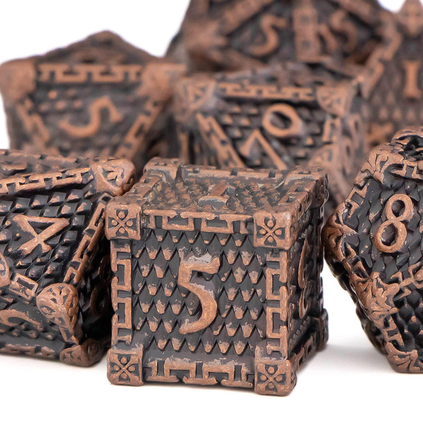 KERWELLSI Metal Dice, DND Dice Set D&D, Dungeons and Dragons Dice with Box, D and D Dice Set, Set of Dice D20 D12 D10 D8 D6 D4