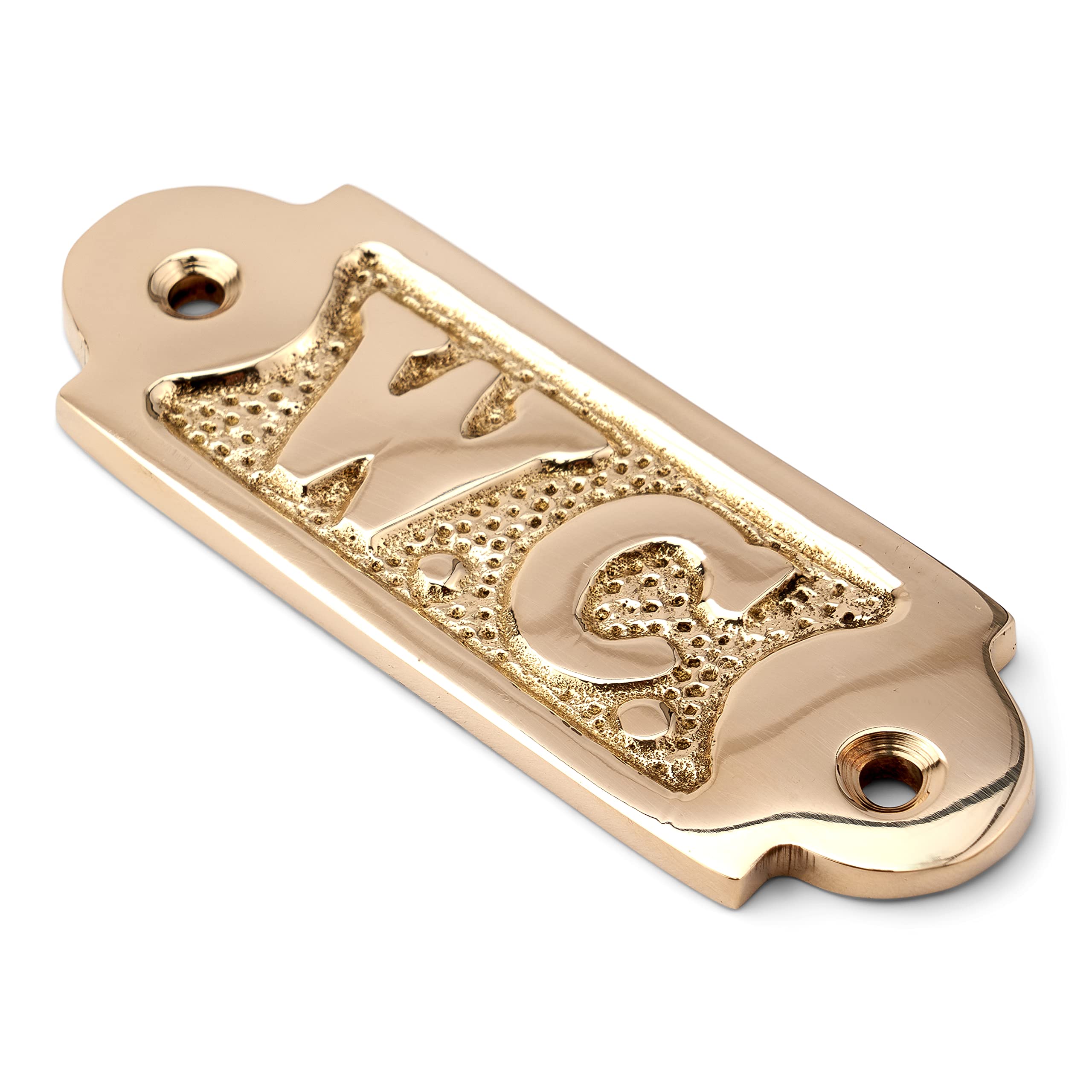 NKlaus 11761 Toilet Door Sign Brass Gold 8.5 x 3 cm, Gold colour - Image 2