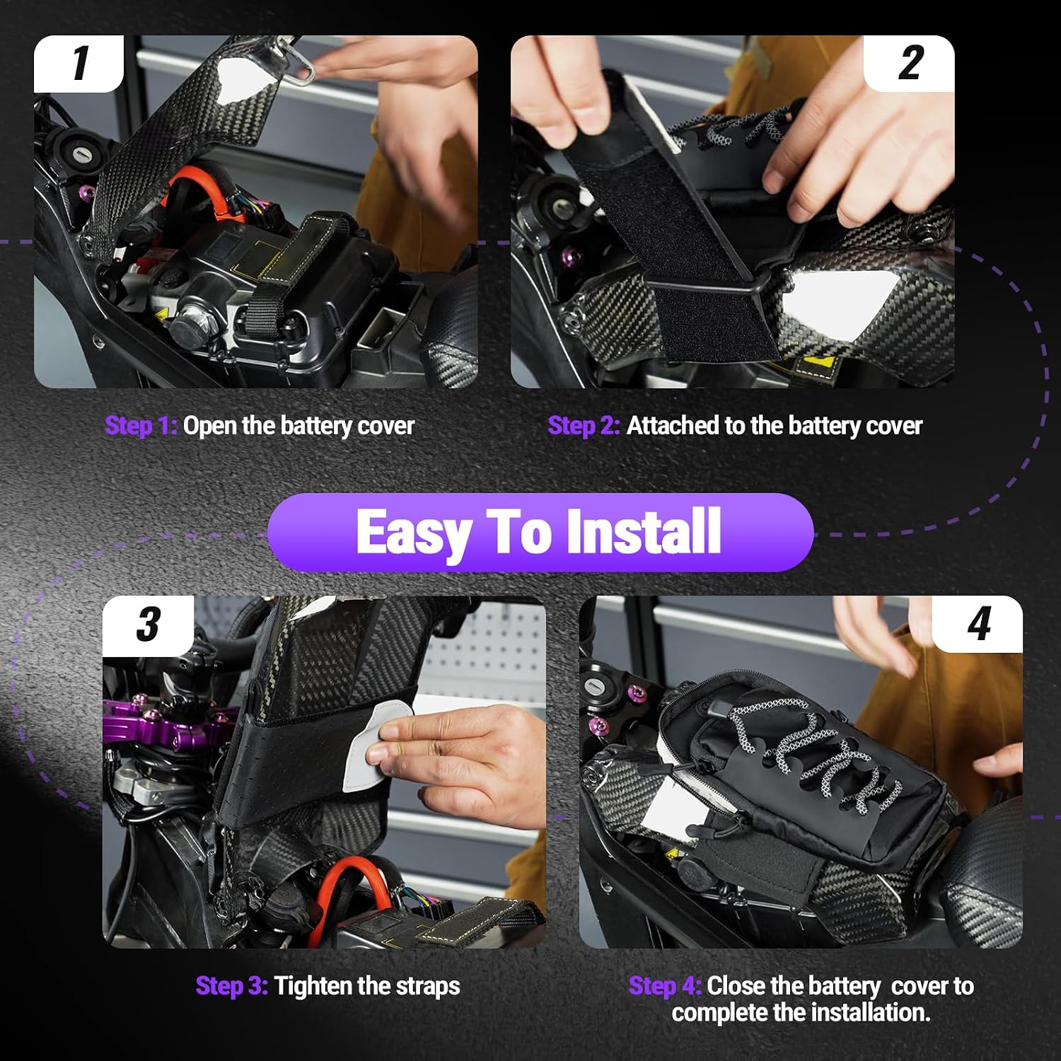 Electric Dirt Bike Frame Bag for Yozma In10 in 10 Ebike Surron Sur ron Light Bee S/X LBX Tuttio Soleil 01 Talaria E-Ride Pro S SR SS 3.0.2.0Front Battery Cover Storage/Hold Phone Keys Wallet