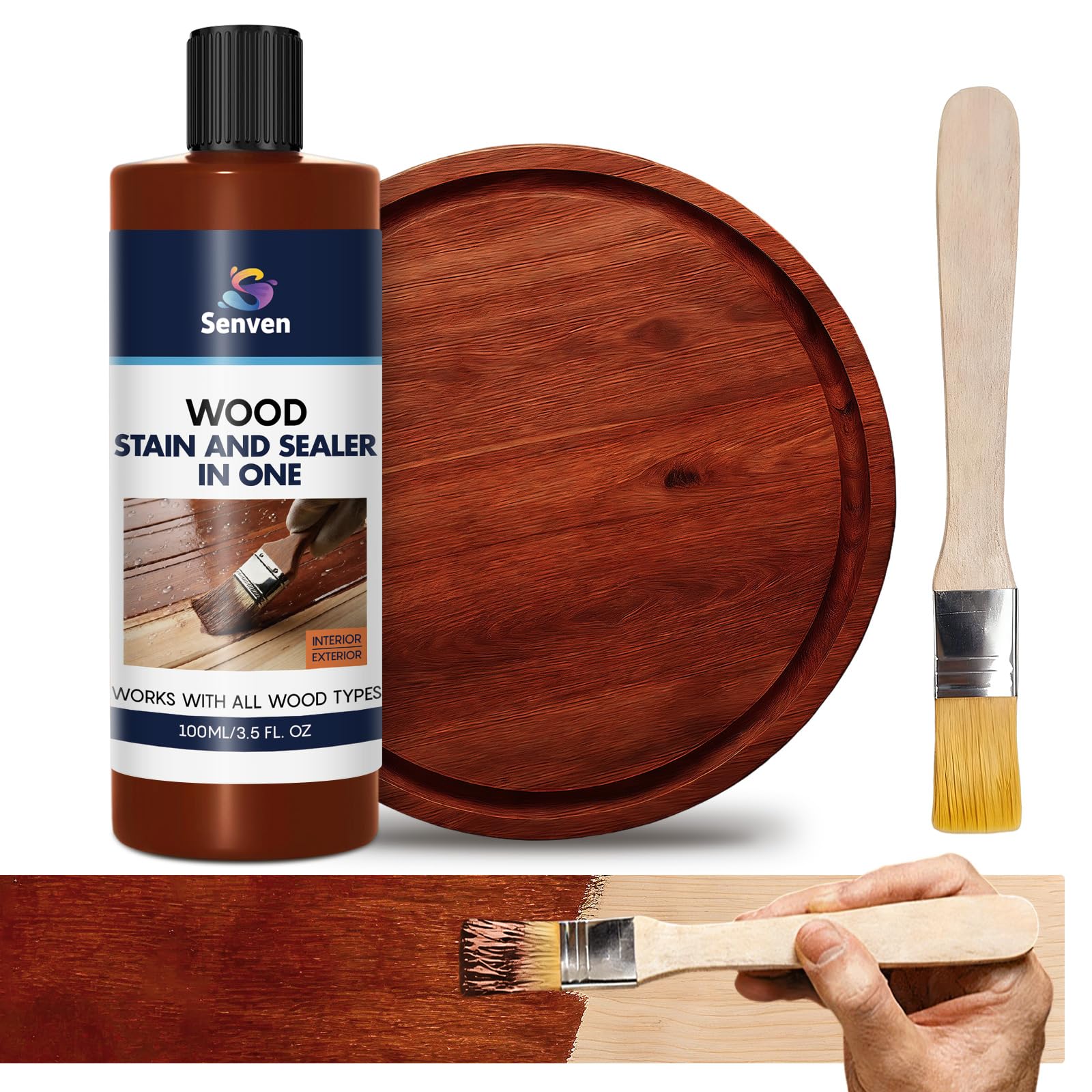 Wood Stain Wood Sealer Wood-Protect 3 in 1, Clear Wood Stain &amp; Wood Sealer Marine Grade Waterproof Wood Stain &amp; Sealer, Penetrating Wood Sealer for Decks,Fences,Pergolas,Siding,Dock