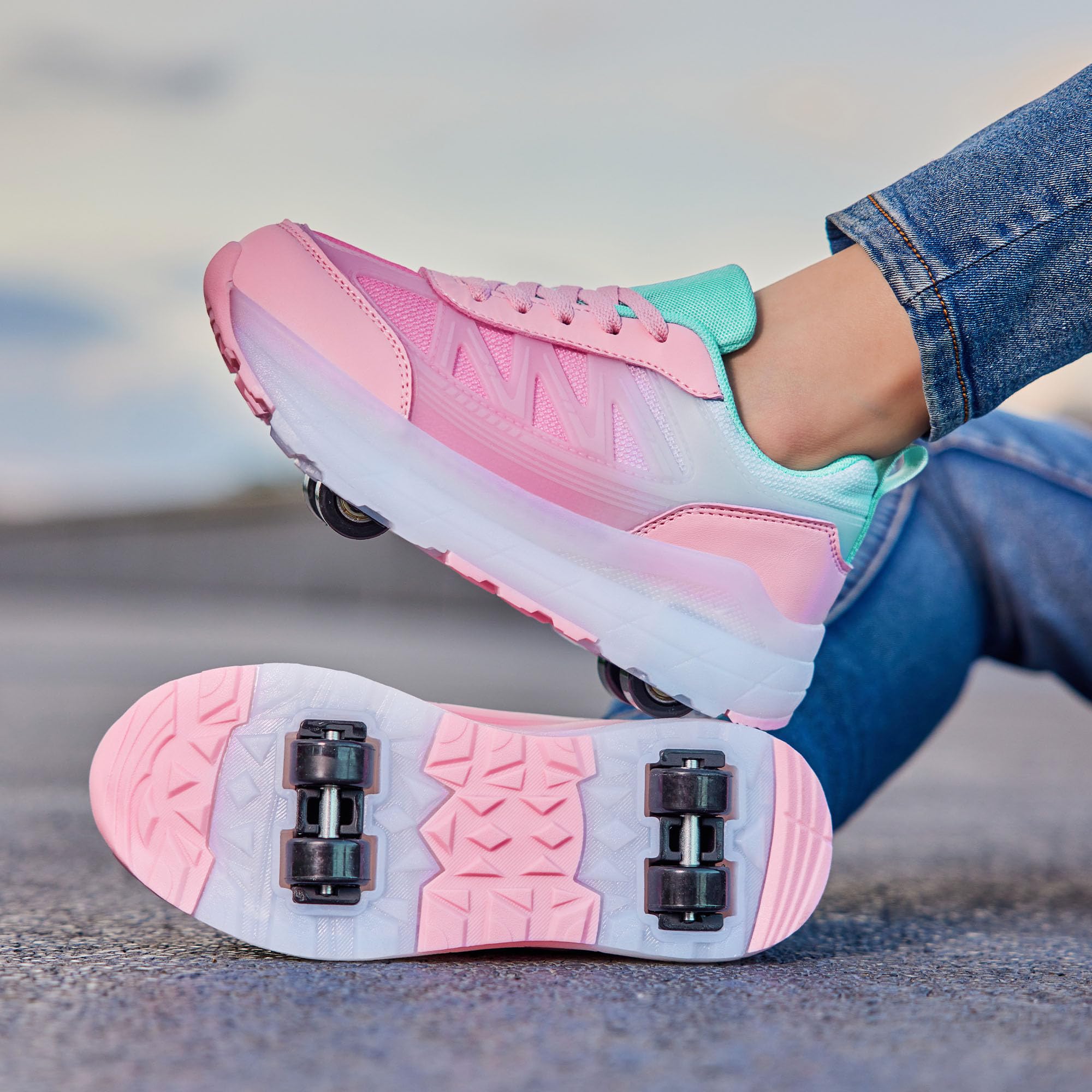 Chaussures de skate à roulettes pour femmes et filles avec roues amovibles, chaussures de sport adaptées pour Halloween, Noël, fête d'anniversaire