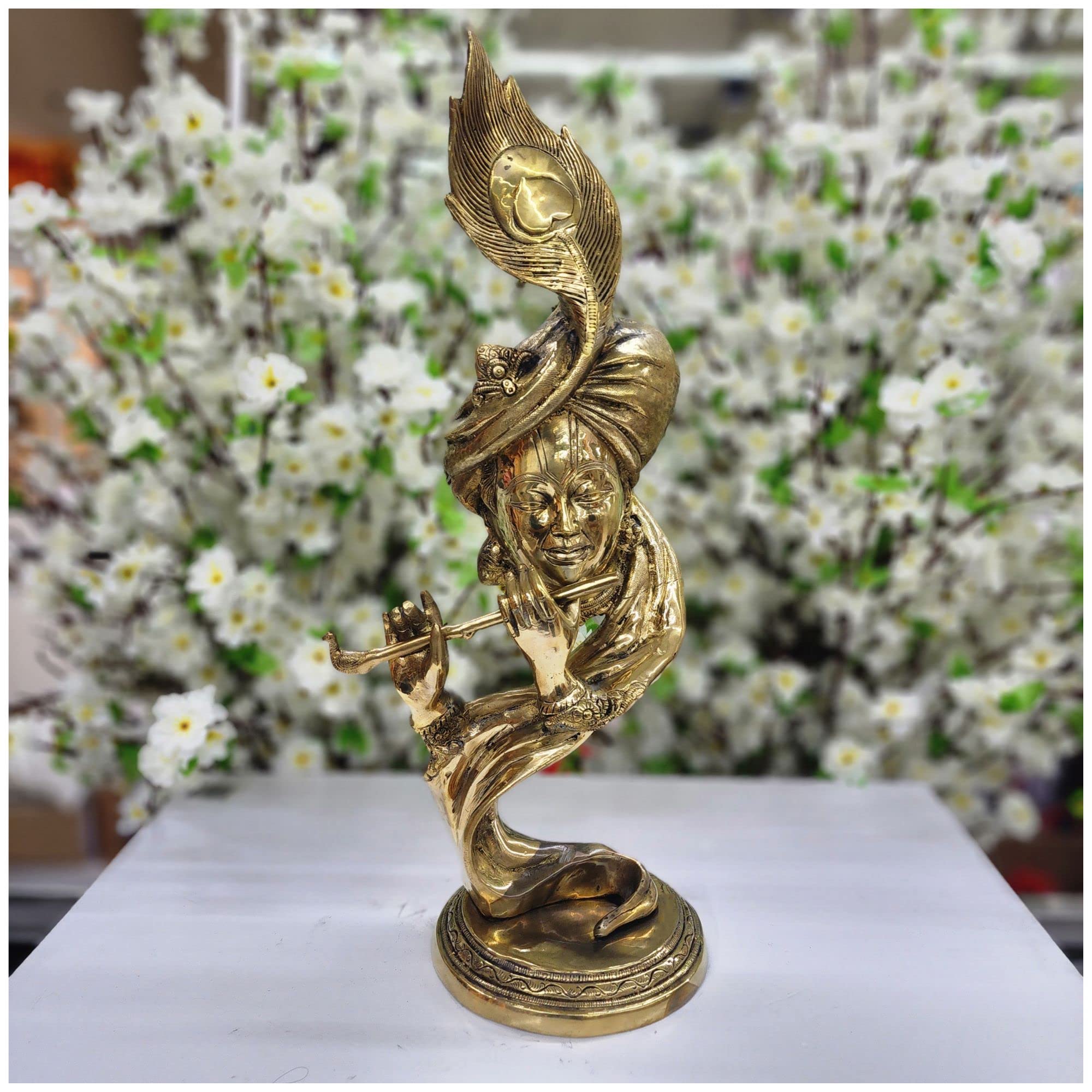 Buy AtoZ India Cart Lord Krishna Staue in Brass Krishna Face Idol for
