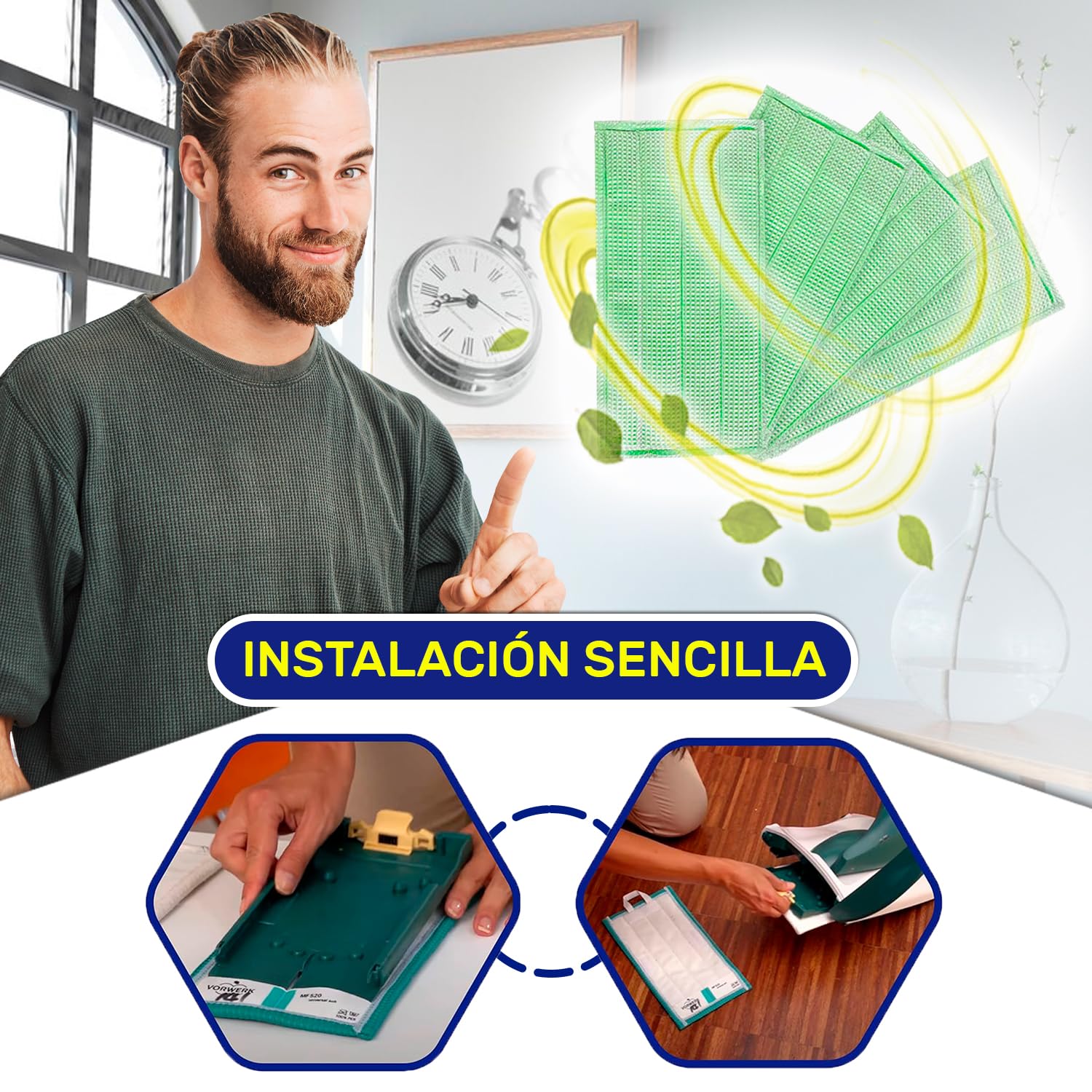 MONTERAL 4X Paños de Limpieza MF520 MF530 para Vorwerk Kobold SP520 SP530