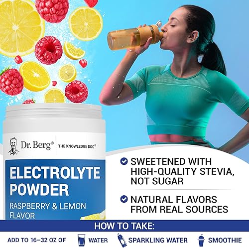 Miniatura 6 de Dr. Berg Zero Sugar Hydration Keto Electrolyte Powder - Mejorado con 1000 mg de potasio y sal rosa real del Himalaya (no sal de mesa) - Suplemento