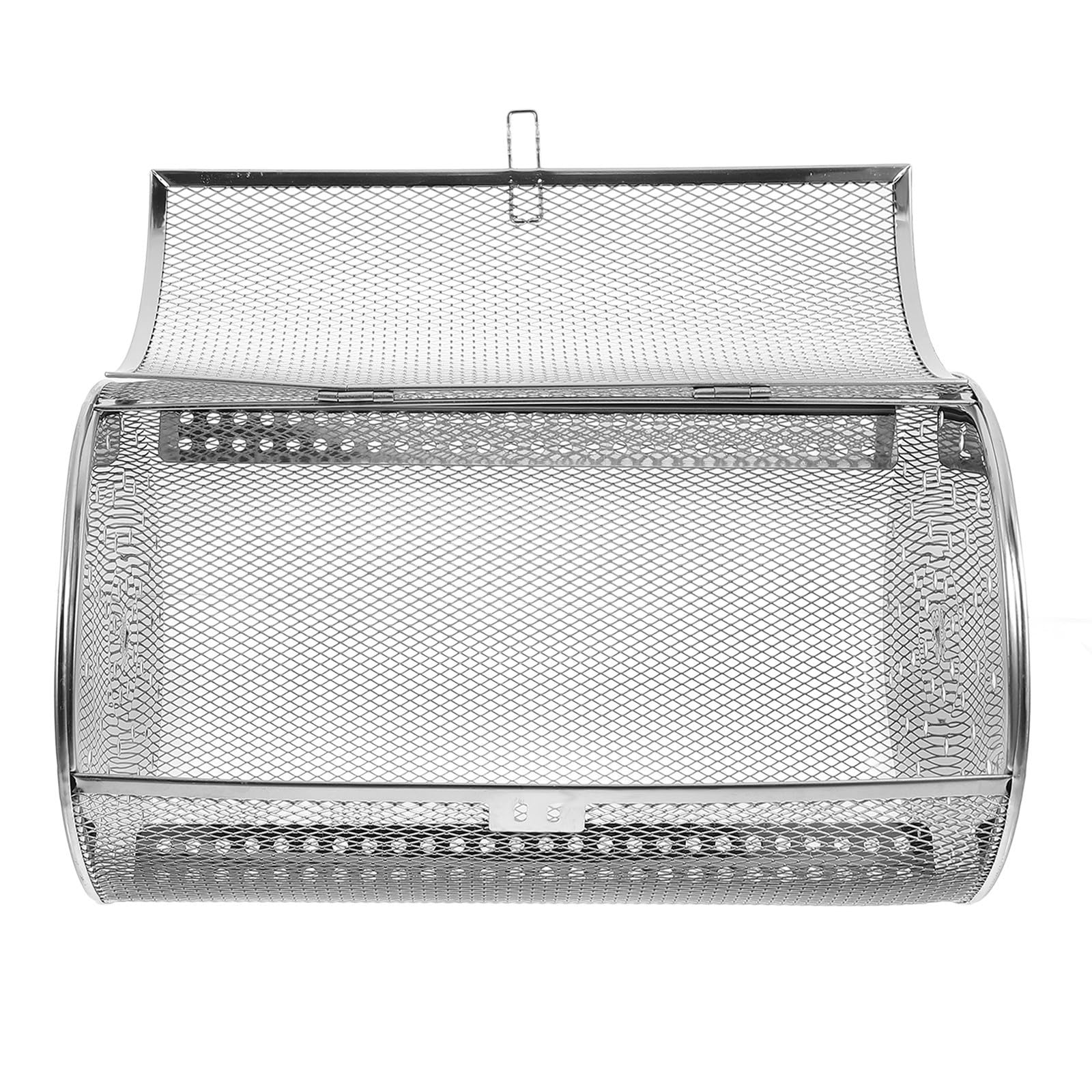 EXCEART Jaula Giratoria para Horno Asador de Acero Inoxidable, Cesta para Asar Frutos Secos y Almendras, Herramienta Segura y Multiusos para Parrilla