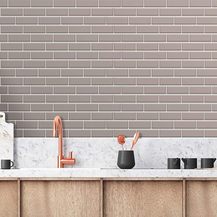 Buy WALPLUS 12 Sheets 12" x 6" Subway Tiles Peel and Stick Kitchen Backsplash 3D Wall Panel