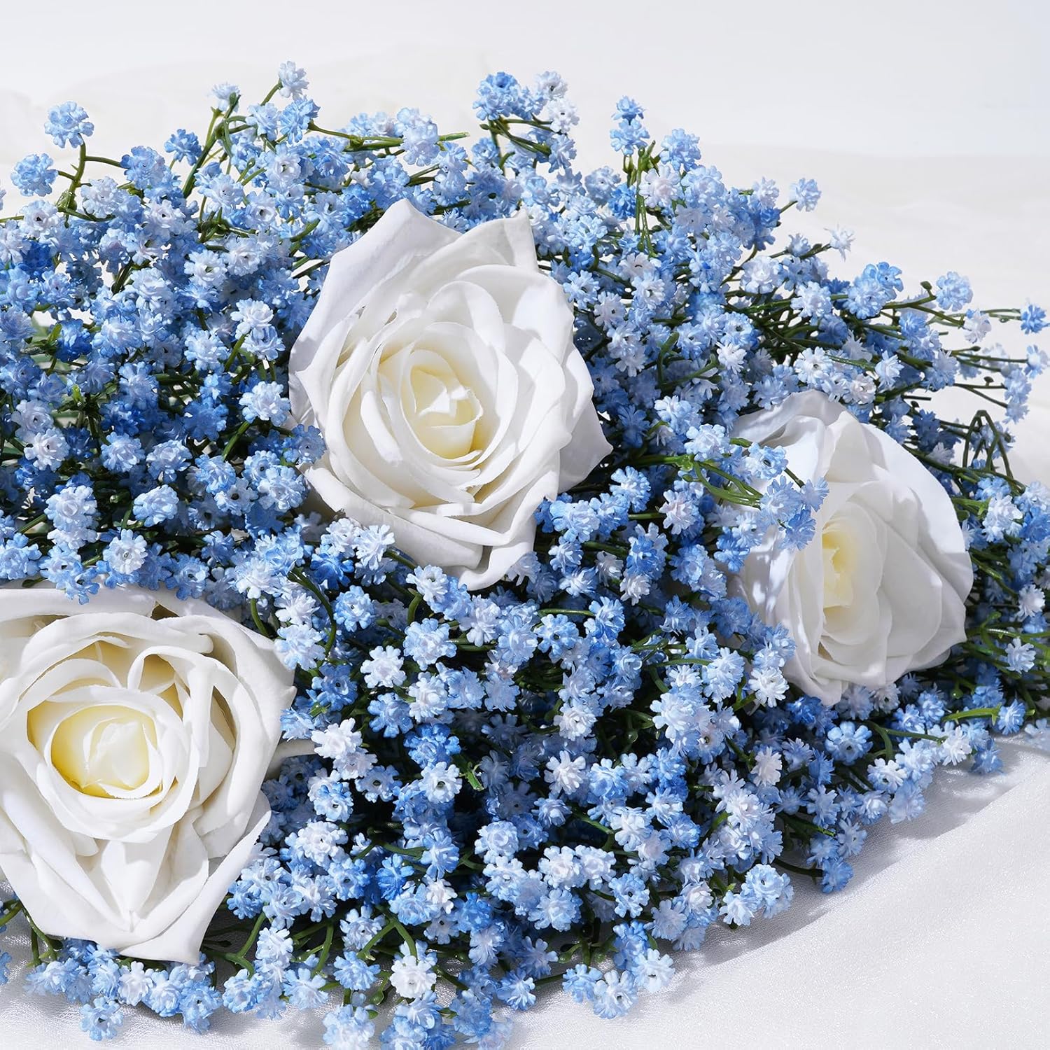 Yastouay Babys Breath Artificial Flowers, 30 Pcs Blue Baby Breath Flowers Artificial Bulk, Real Touch Fake Babys Breath Gypsophila for Wedding Party Bouquet Floral Arrangement Home Decor - Image 2