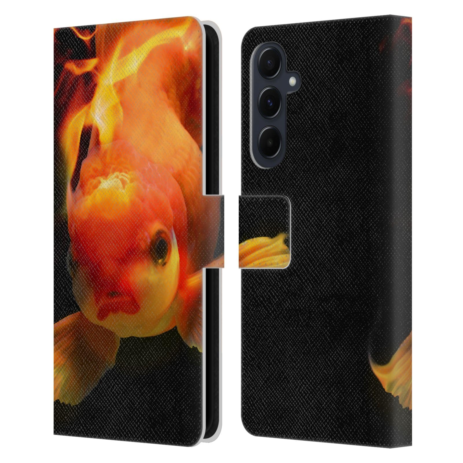 Head Case DesignsOfficially Licensed Dave Loblaw Firefish Underwater Leather Book Wallet Case Cover Compatible with Samsung Galaxy A55 5G