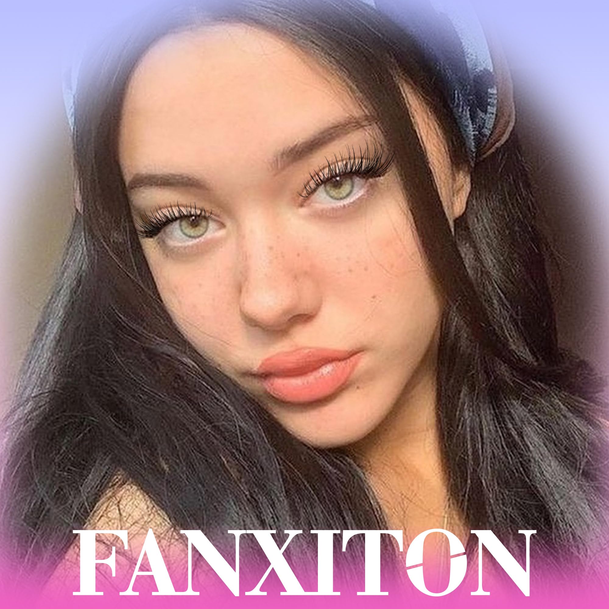 FANXITON DIY Individual Eyelash Extension Kit, Thick Volume Lash Clusters 40D+50D D Curvature, 280 Pieces Thin Band Cluster Lashes with Bond and Seal Tweezers