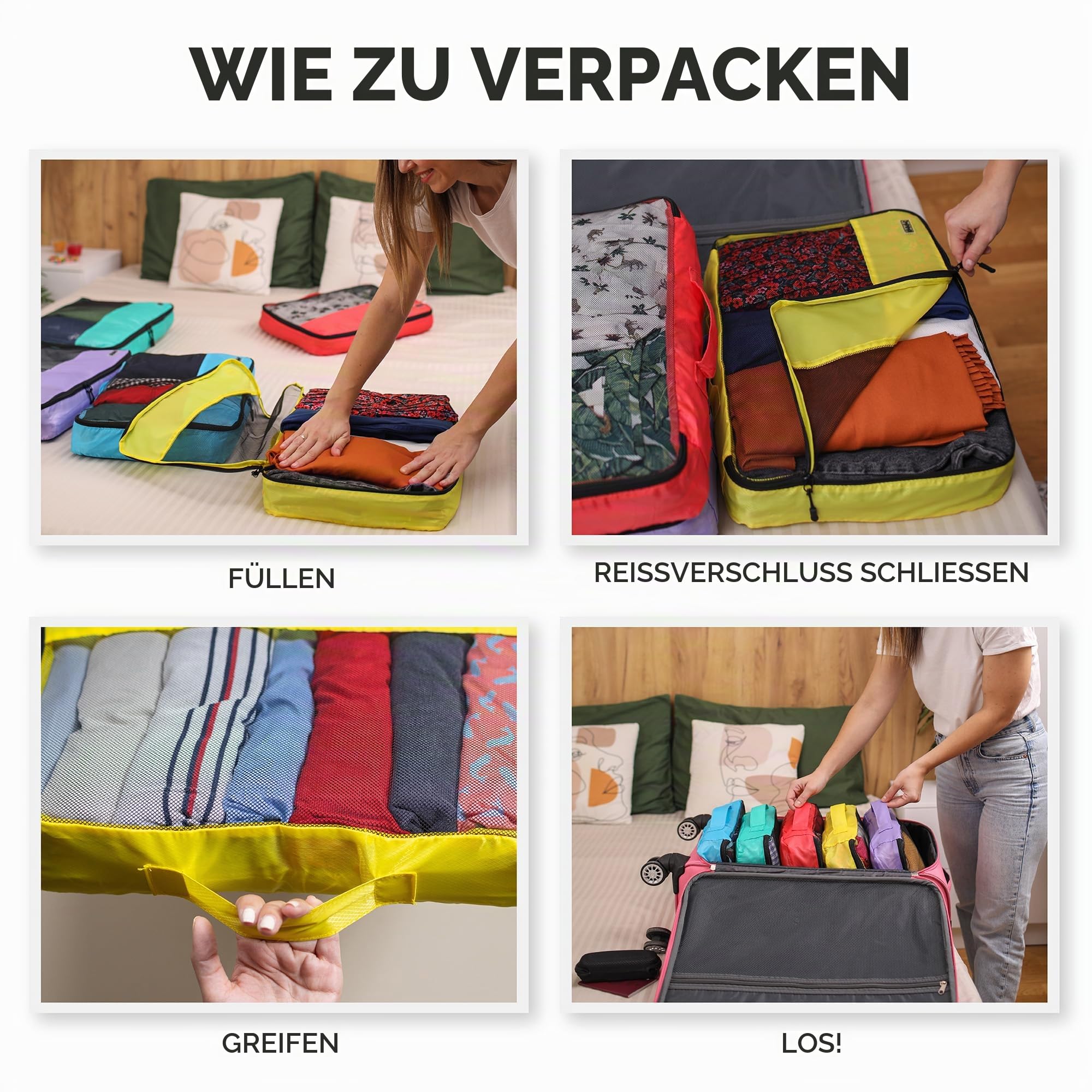 Packwürfel für Koffer – Gepäck-Organizer für Koffer