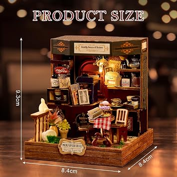 Cuteefun DIY Miniature House Kits, Mini Dollhouse with LED, 1:24 Scale