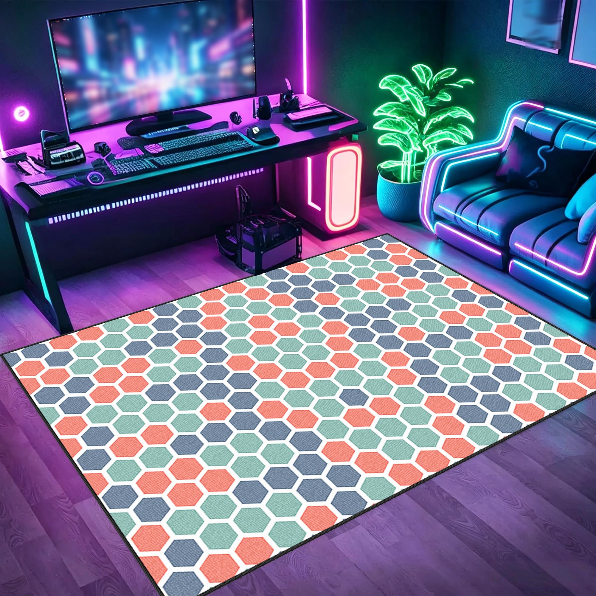 Tapis bureau gaming sol 200x290 de décoration maison chambre ado