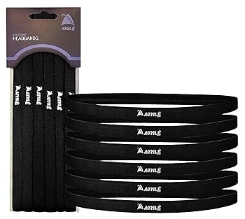 Lote De 6 Bandas Deportivas Delgadas Para El Pelo Athlé Sport - Silicona Antideslizante, Talla única, Unisex, Colores Surtidos