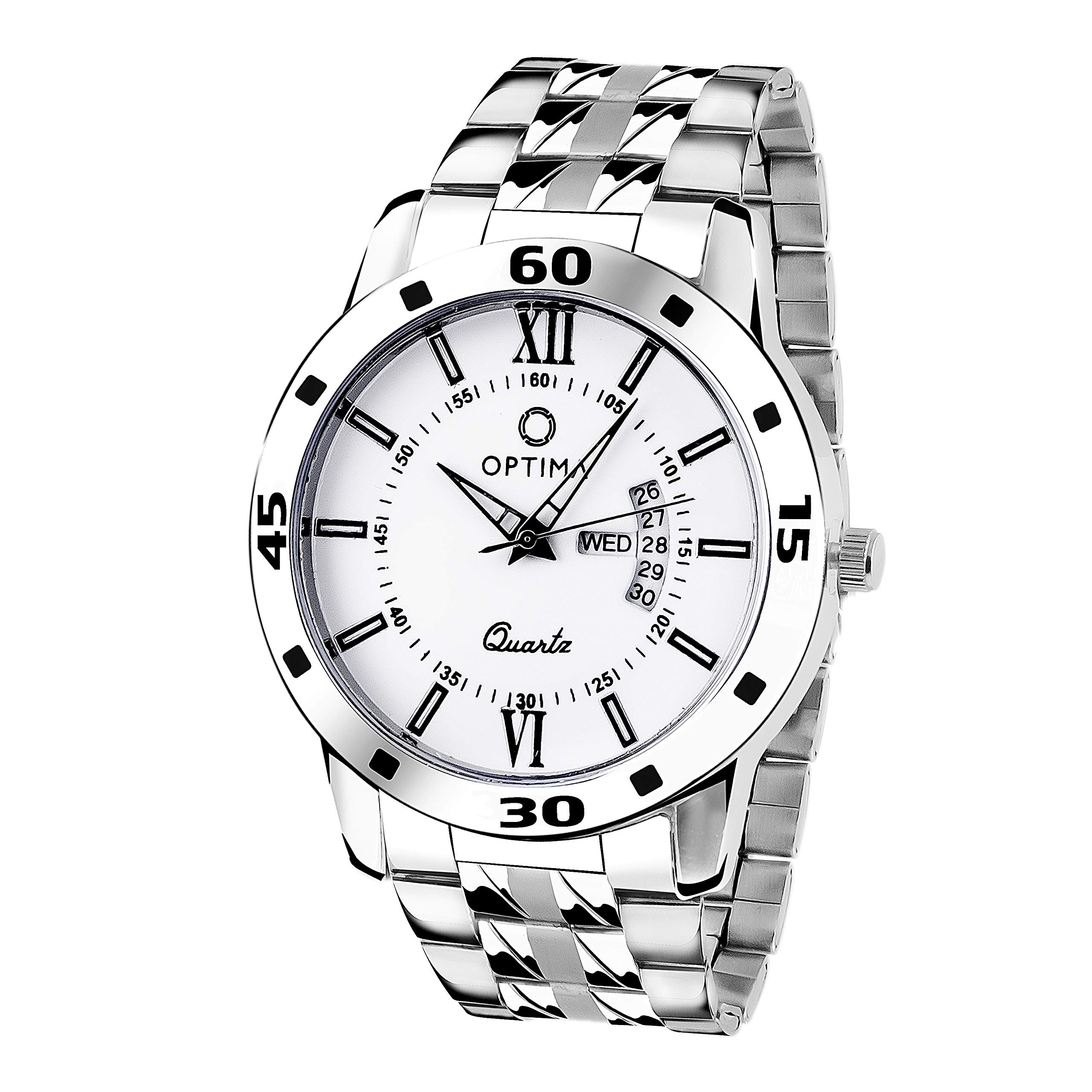 OPTIMAOMD-615 Stainless Steel Unique Analog Watch for Men, White Dial