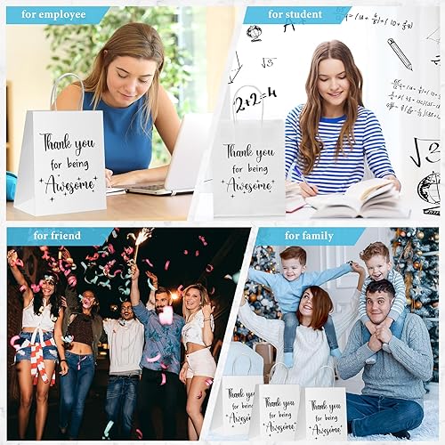 Miniatura 4 de Ctosree 50 bolsas de papel de regalo para empleados, compañeros de trabajo, colegas de trabajo, bolsas con asas, bolsas de regalo de agradecimiento