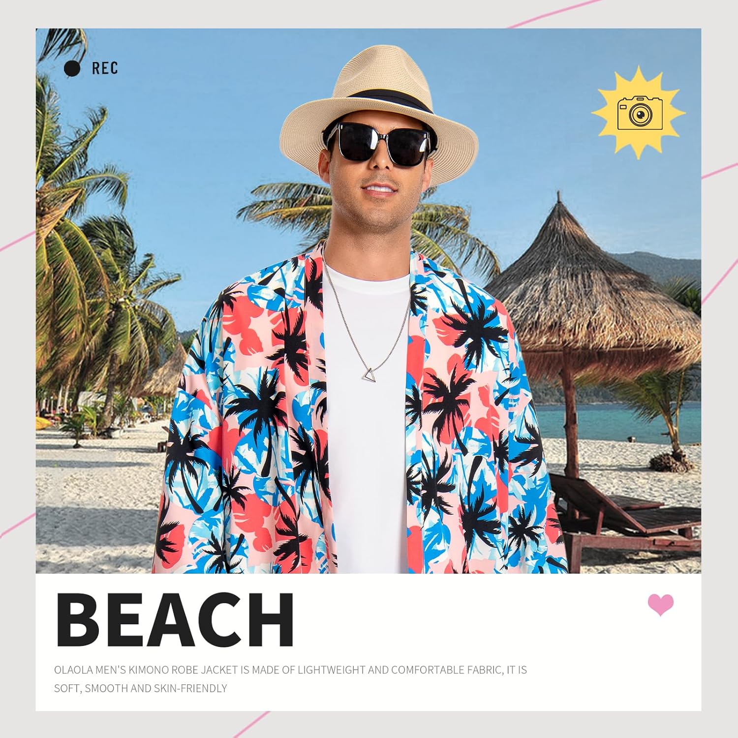 OLAOLA Men Lightweight Kimono Robe with Belt Japanese Style Robe Jacket Casual Open Front Long Cardigan Cape Coat Outwear - Image 2