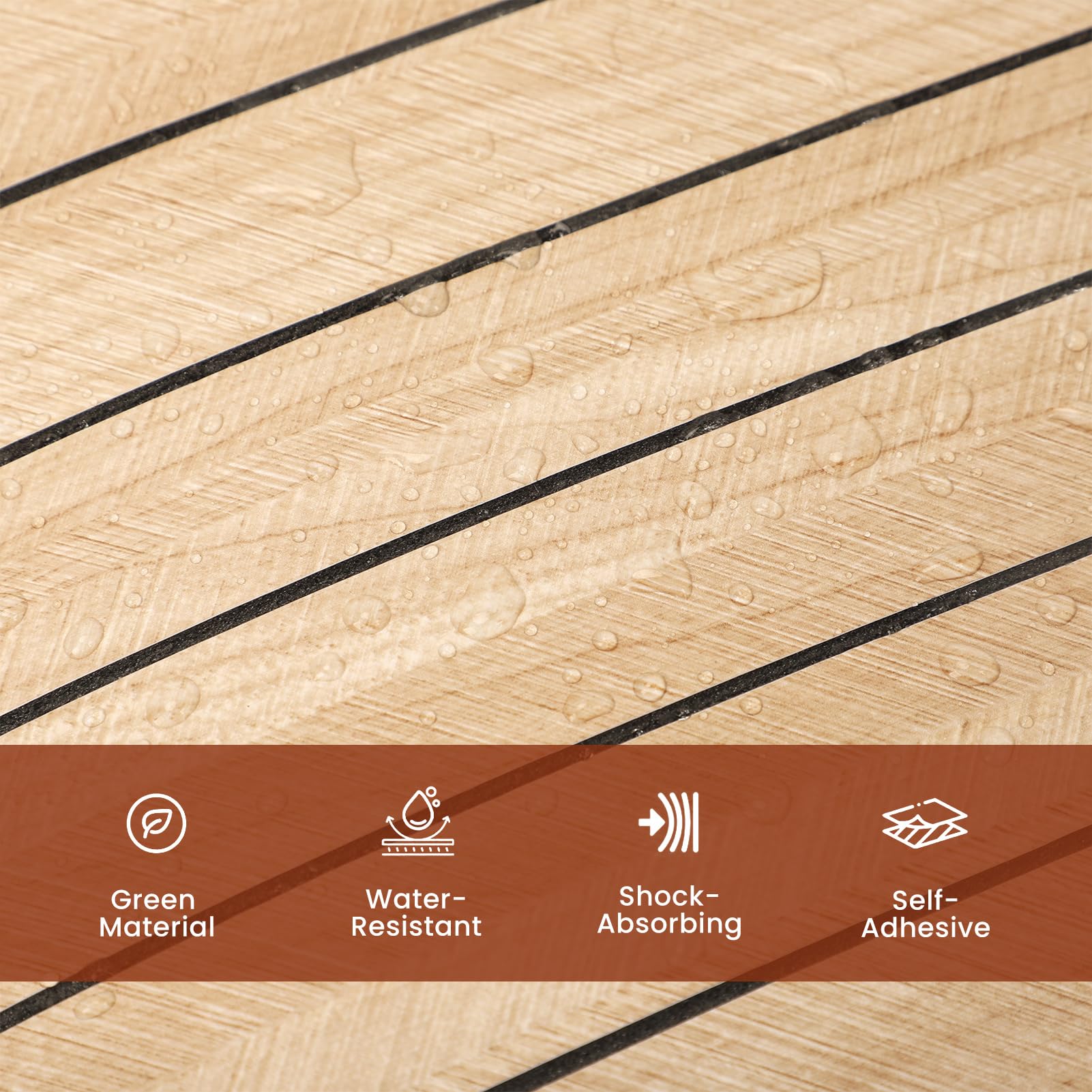 Panel de pared de listones gruesos autoadhesivo 3D de grano de madera | Adhesivo de papel tapiz insonorizado resistente a la humedad para pared y techo (299,7 x 40 cm)