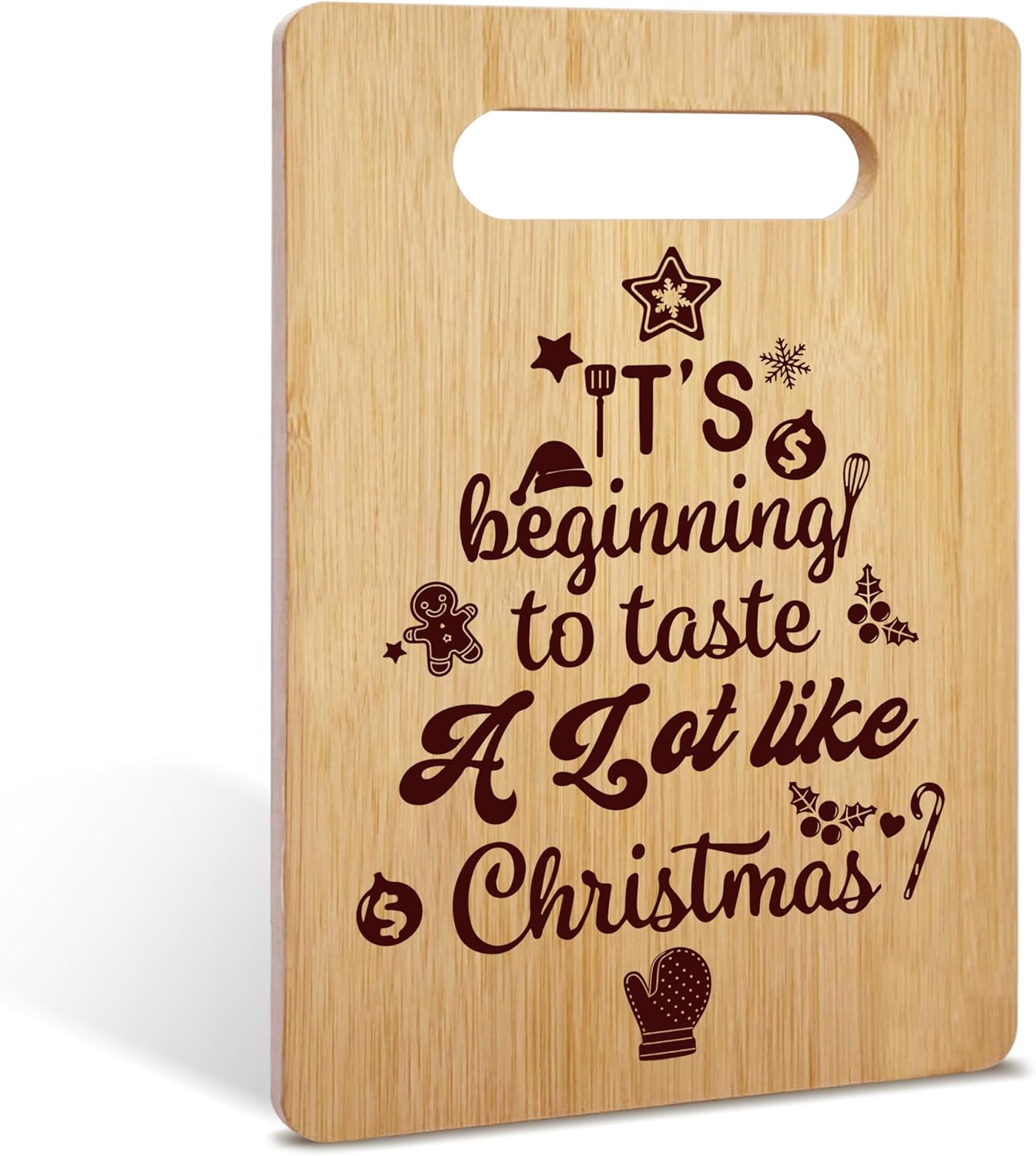 Christmas Bamboo Cutting Board Gifts, Christmas Gifts for Women Man, It’s Beginning To Taste A Lot Like Christmas Charcuterie Board, Christmas Housewarming Gifts, Holiday Home Kitchen Decorations -33