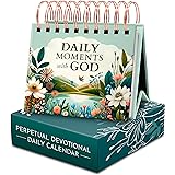 Daily Devotional Calendar for Women – Perpetual Flip with 366 Prayers and Blessings – Christian Gifts for Her, Religious Desk Calendar, Spiritual Gifts, Inspirational Scripture Art, Faith Decor Green - Devotional Calendar