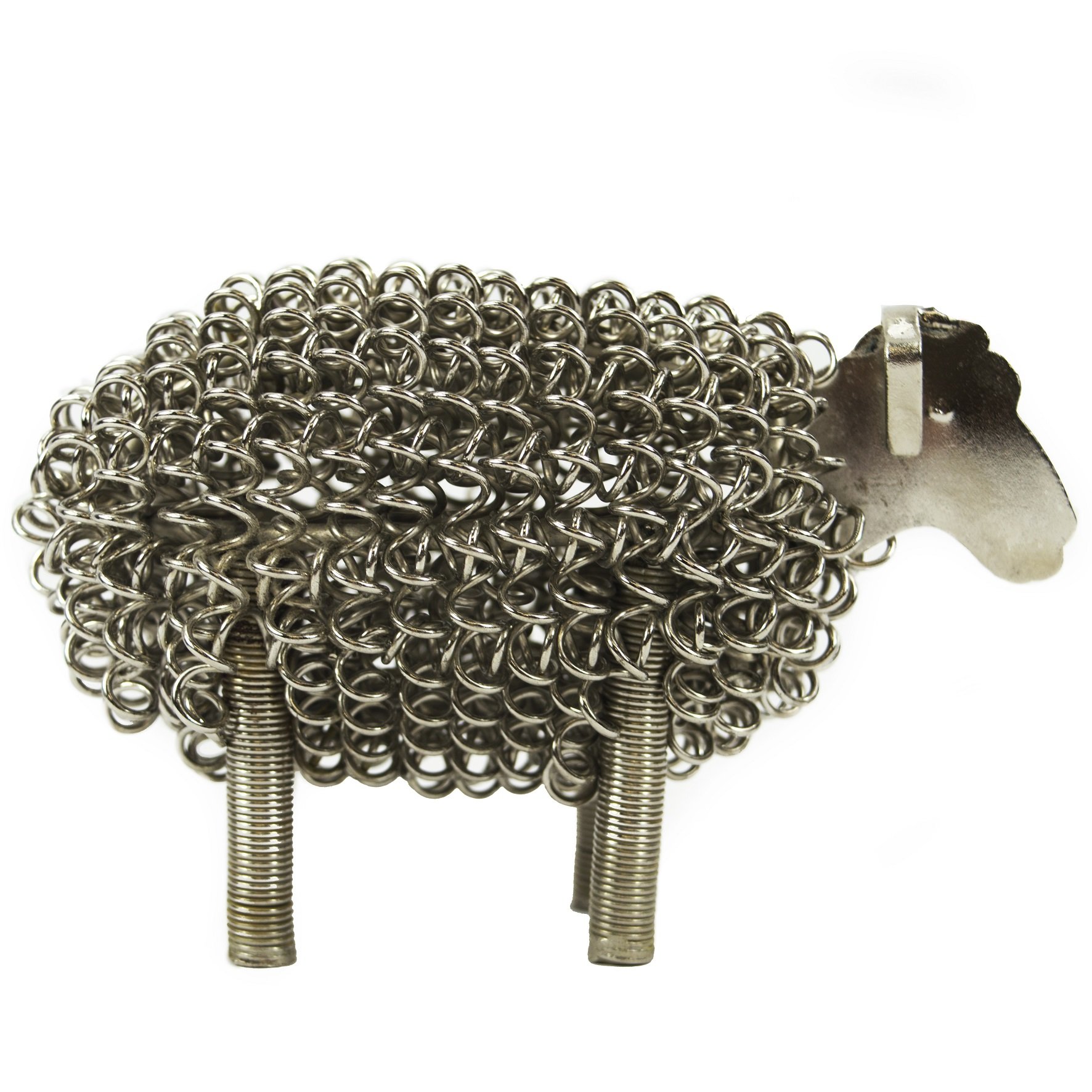 Black Country Metal Works The Farmyard - Twisted Wire Farmyard Sculptures (Sheep, Silver)