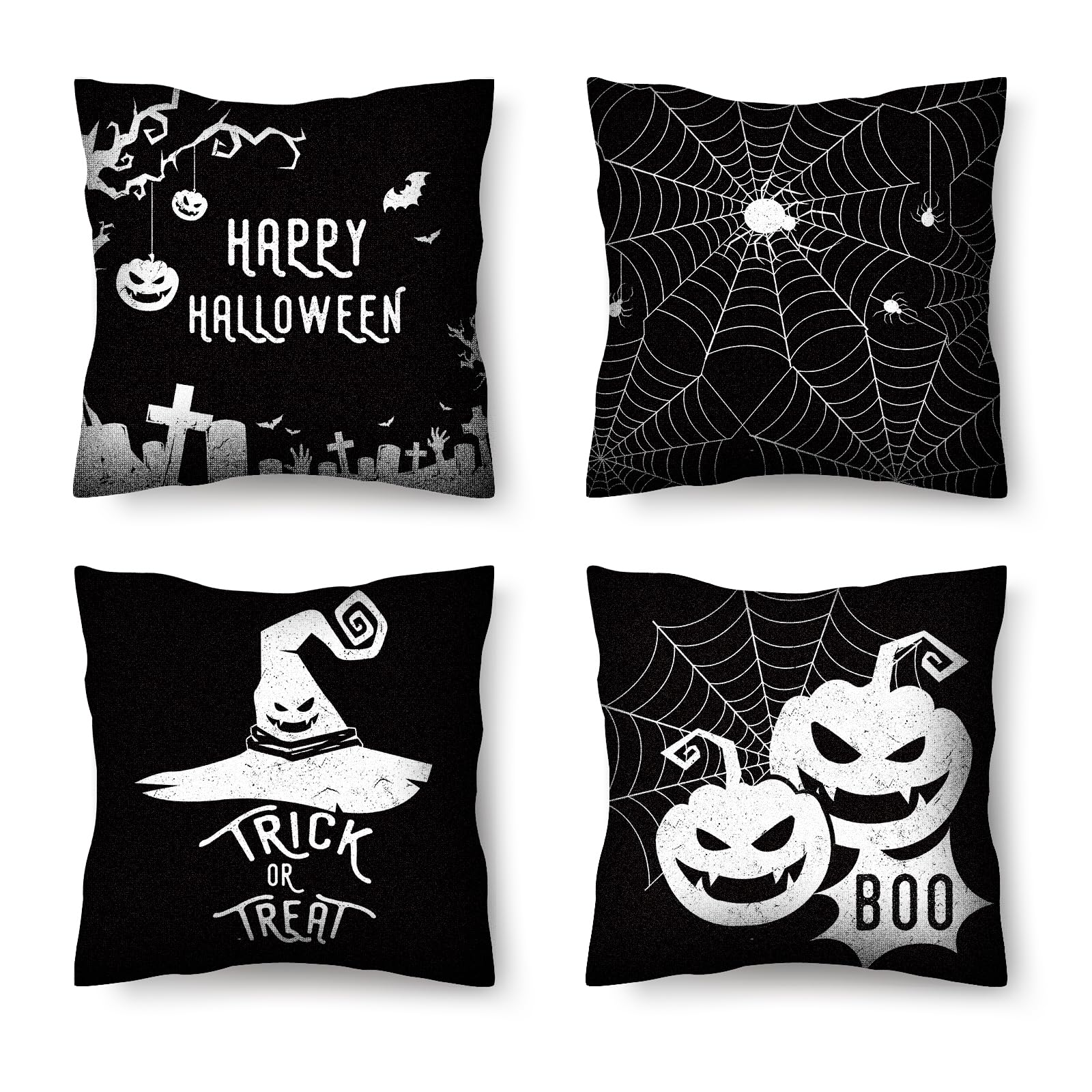Photo 1 of * used item *
CHAOYOUQI Halloween Pillow Covers 18x18 4PCS Pumpkin Witch Hat Linen Throw Pillow Covers