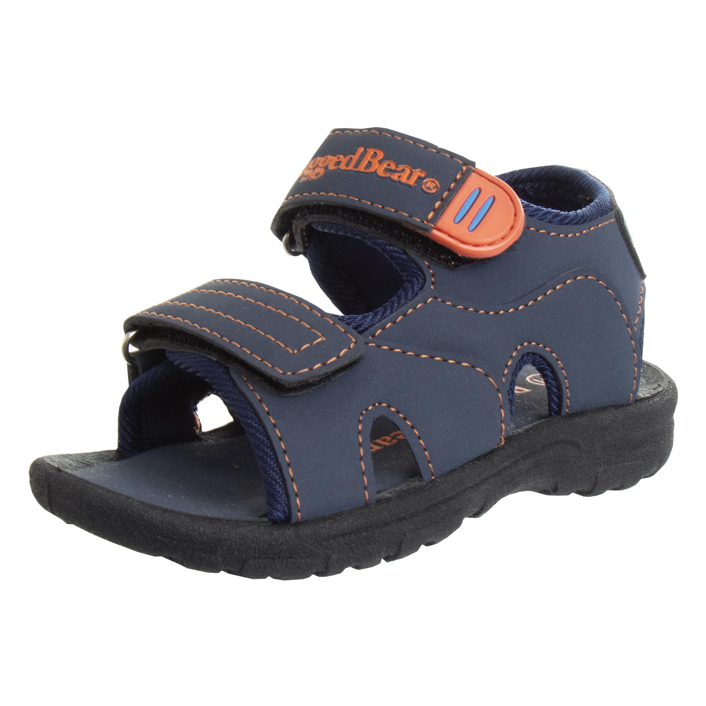 Rugged Bear Kids Boys Girls Open-Toe Outdoor Sport Water Sandals - beach pool slide adjustable strap shoes athletic summer (Toddler/Little Kid/Big Kid)