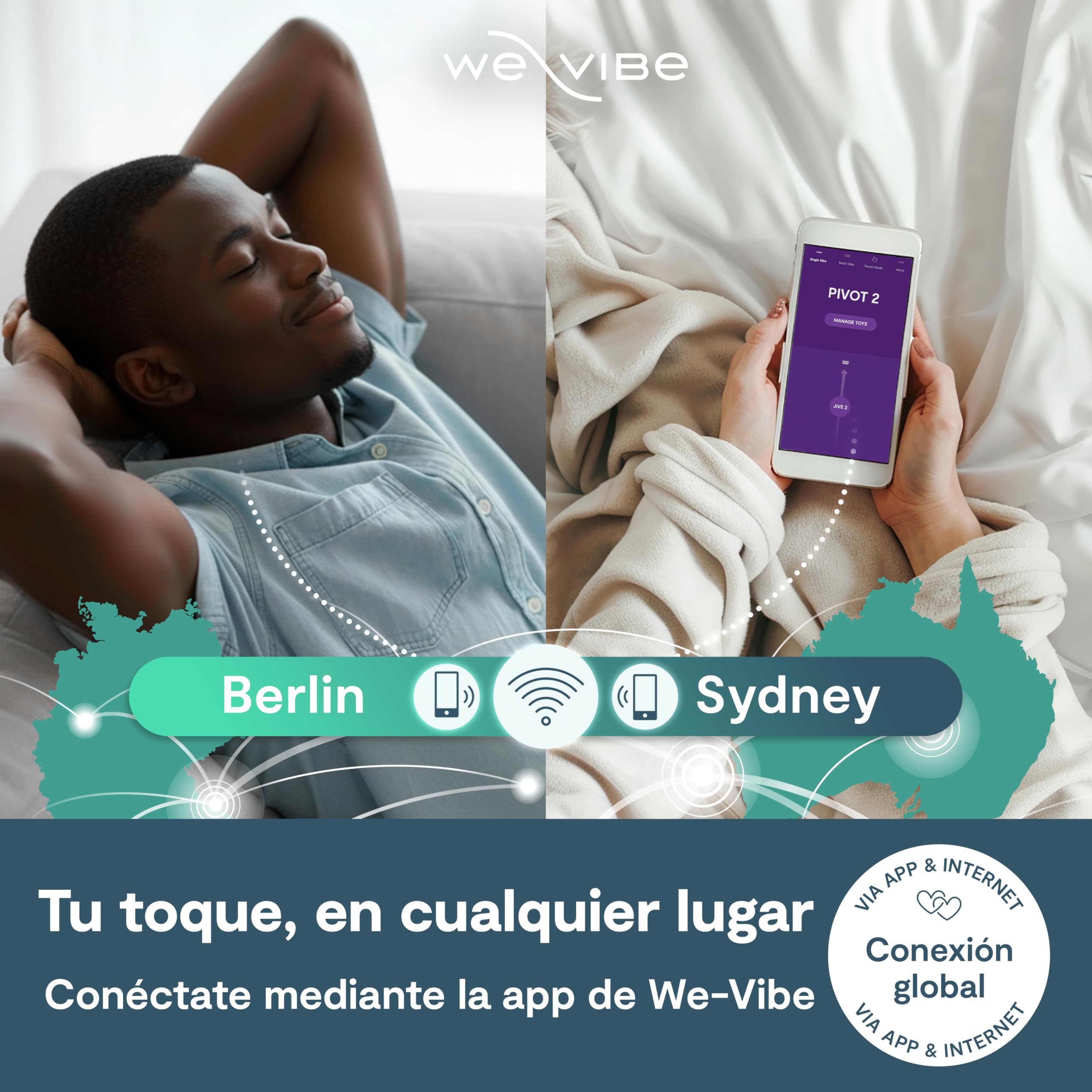 We-Vibe Pivot 2 Anillo Vibrador para Pene y Clítoris App Impermeable | Impermeable, control por app, silencioso, motor potente, diseño discreto, uso cómodo, formato práctico
