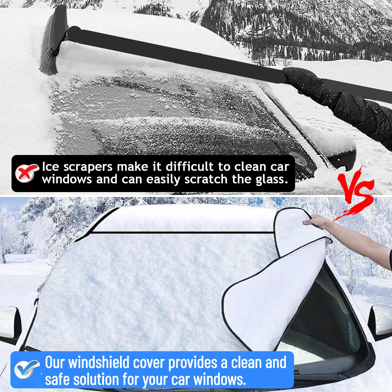 Copri Parabrezza Auto, Inverno Telo Parabrezza Antigelo, Ripiegabile Copertura Parabrezza Auto con Magnete, Antighiaccio, Pioggia, Polvere, UV, Adatto la Maggior Parte dei Veicoli (140 * 80CM)