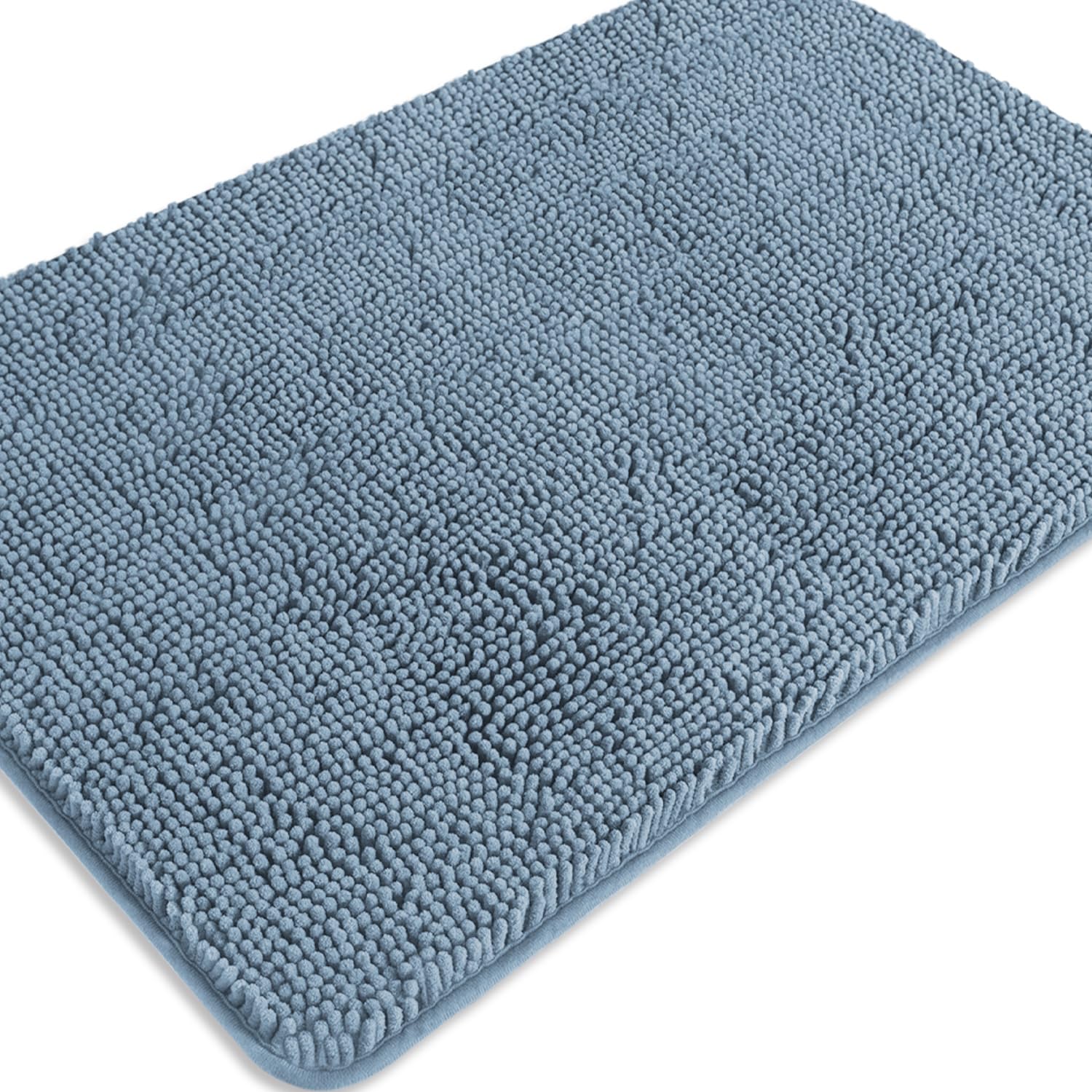 PureSwan Blue Bathroom Rugs – Absorbent and Washable Bath Mat, Non-Slip, Thick Soft Chenille Bath Rugs for Bathroom, Shower, Sink - 24" x 36" — image 1