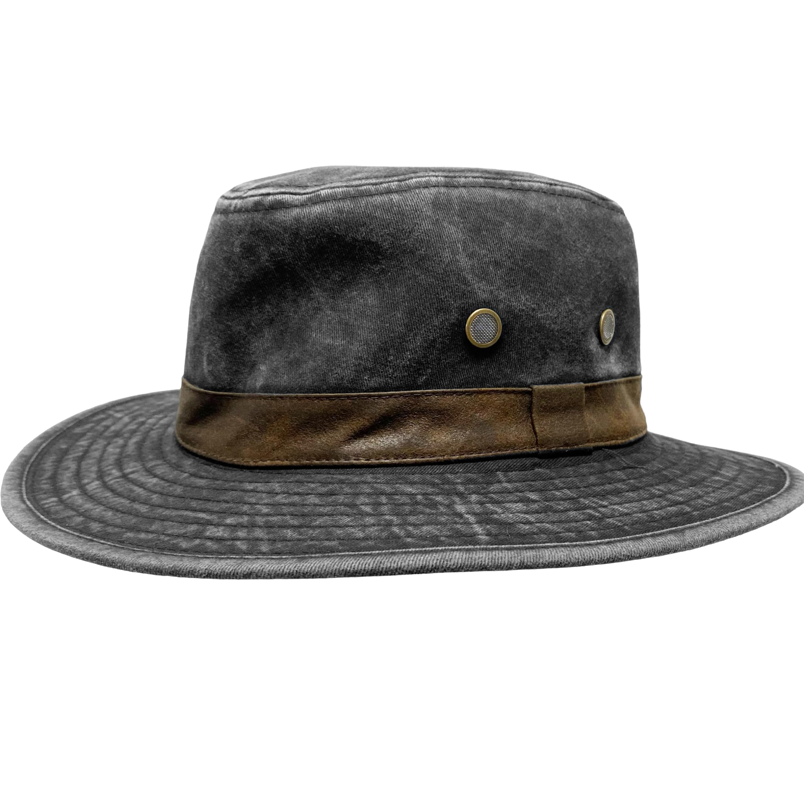 EPOCH HATS Men's Twill Outback Hat (US, Alpha, Small, Medium, Black)